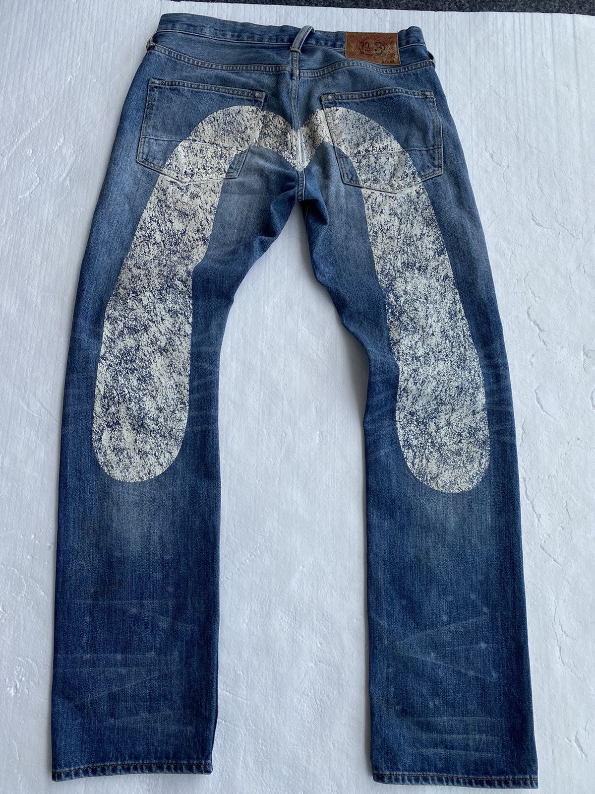 image of Evisu Diacock Selvedge Denim Jeans in Navy, Men's (Size 31)