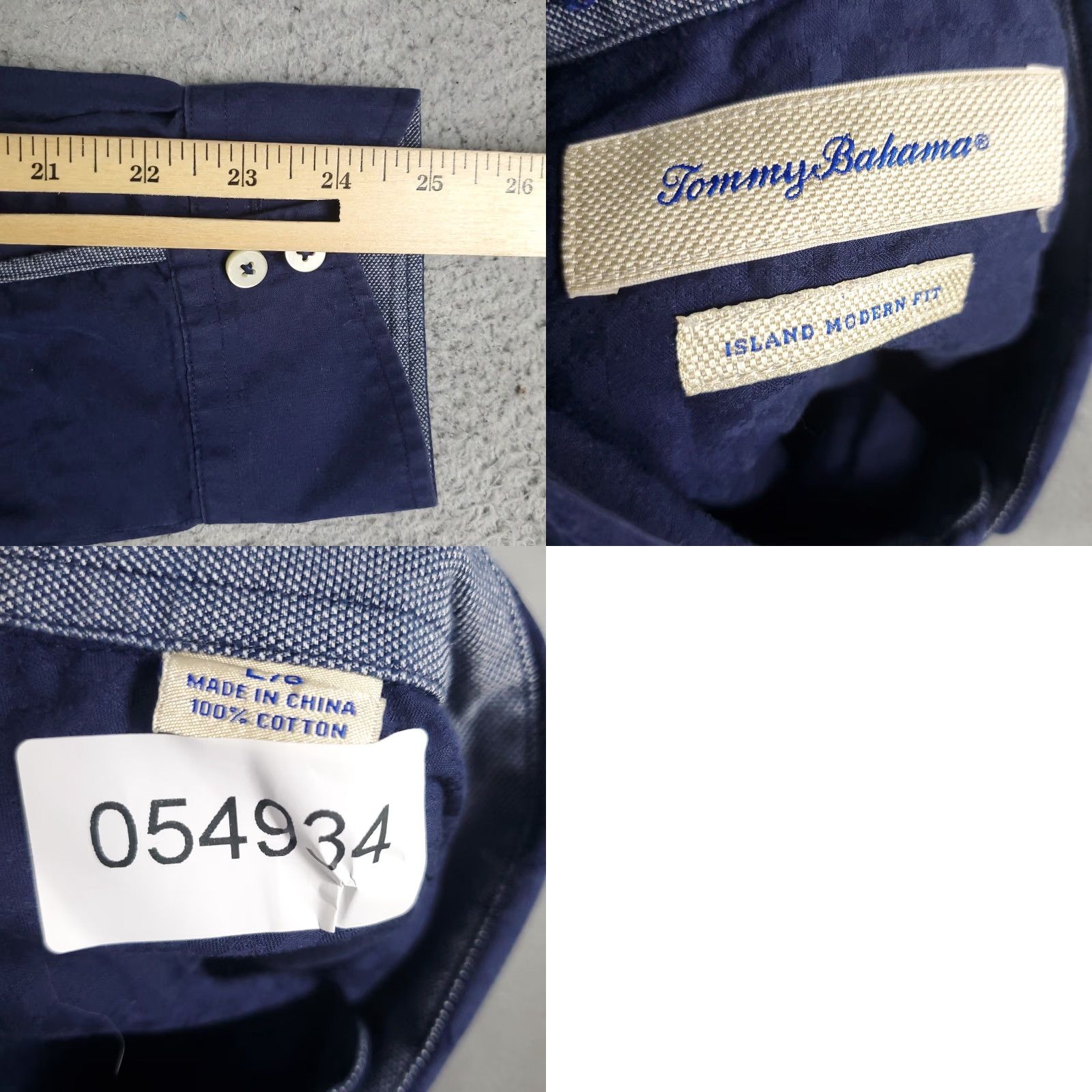 Tommy Bahama VINTAGE Tommy Bahama Shirt Mens Large Blue Cotton Casual Button-Up Long Sleeve Mens Size US L / EU 52-54 / 3 - 8 Thumbnail