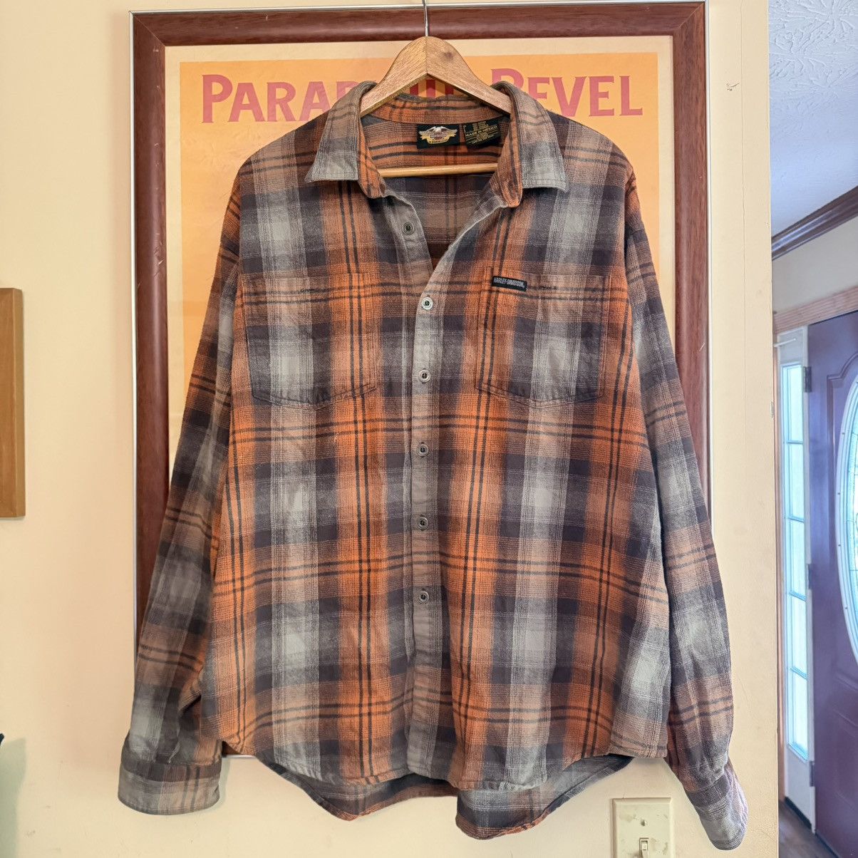 Harley Davidson VINTAGE HARLEY DAVIDSON FLANNEL SHIRT GRUNGE ERD BIKER XXL Size US XXL / EU 58 / 5 - 1 Thumbnail