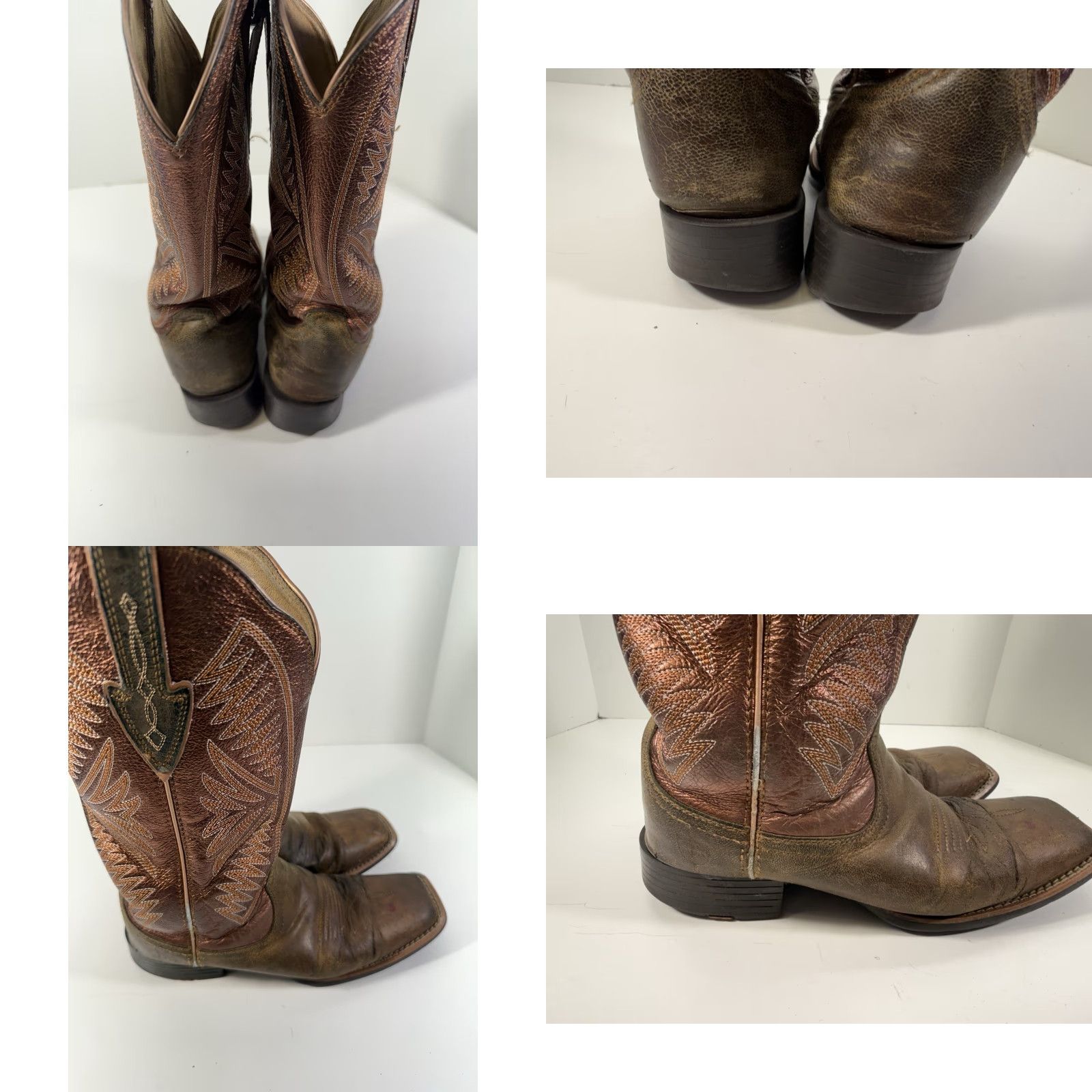 Ariat Ariat Round Up Ruidoso Boot Women 8.5 B Pearlburnished Chestnut Western Leather Boots Size US 9 / IT 39 - 8 Thumbnail