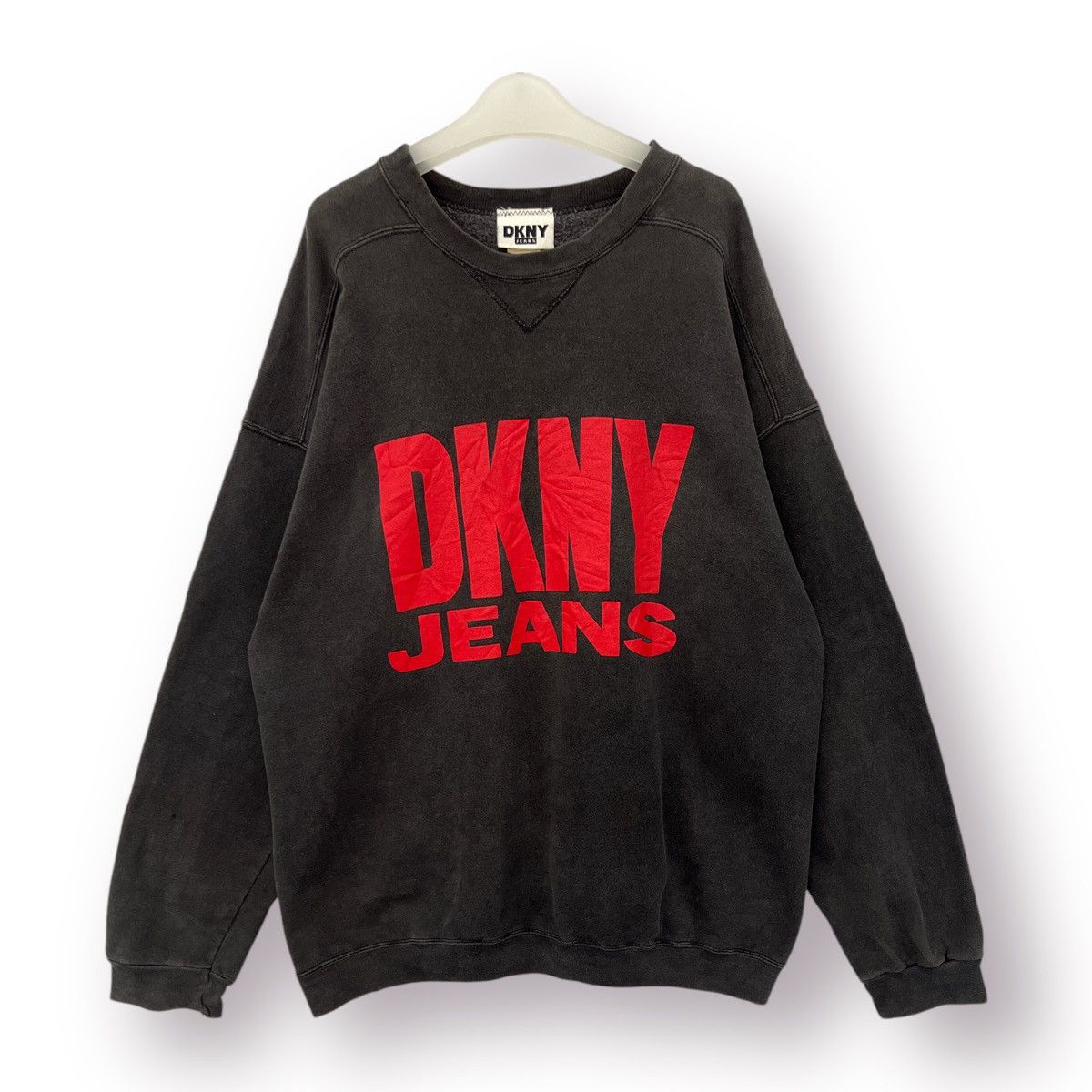 DKNY × Donna Karan × Vintage 🔥 Vintage DKNY Jeans big logo Roundneck sweatshirt Size US L / EU 52-54 / 3 - 1 Thumbnail