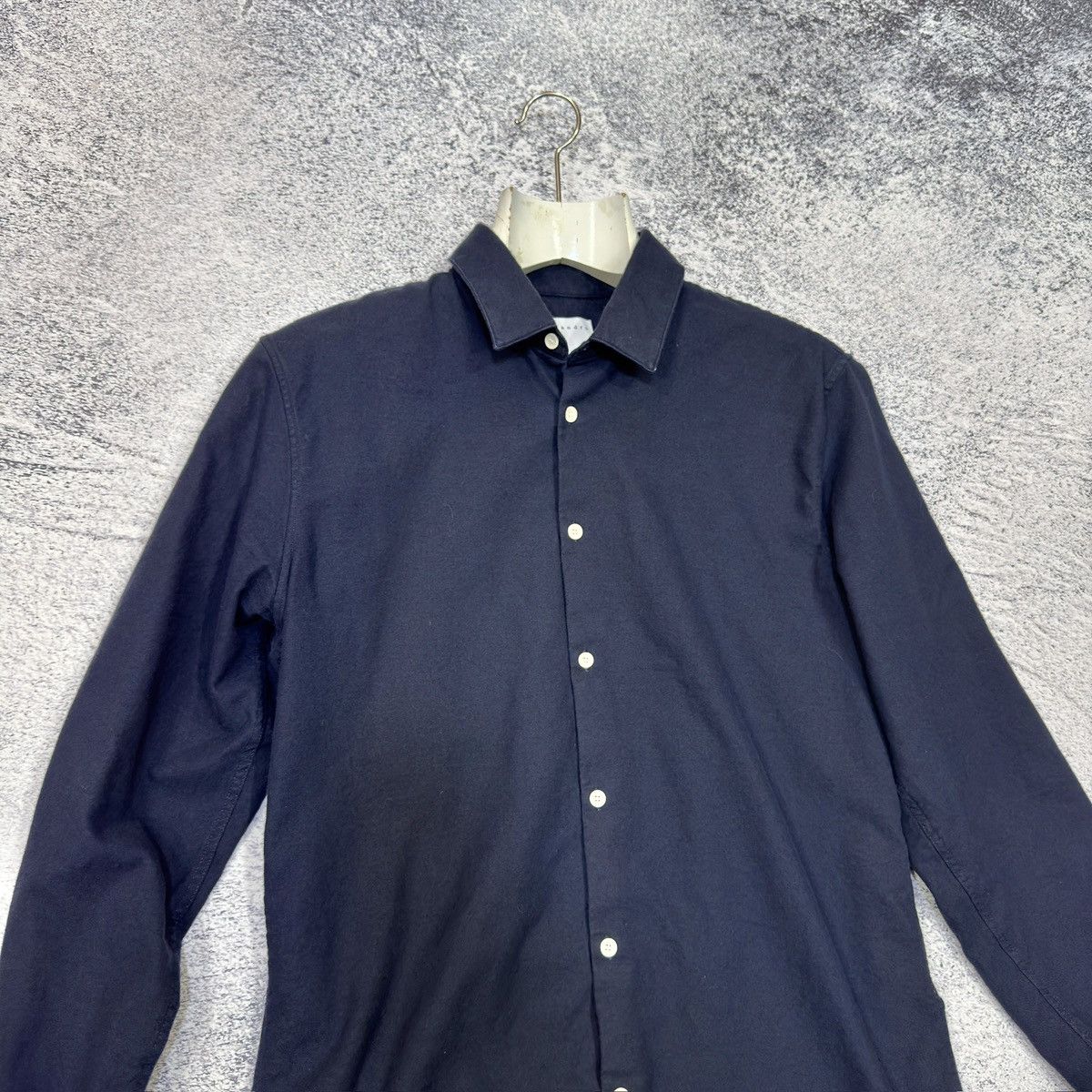 Sandro Sandro Paris Navy Blue Cotton Shirt L size Size US L / EU 52-54 / 3 - 3 Thumbnail