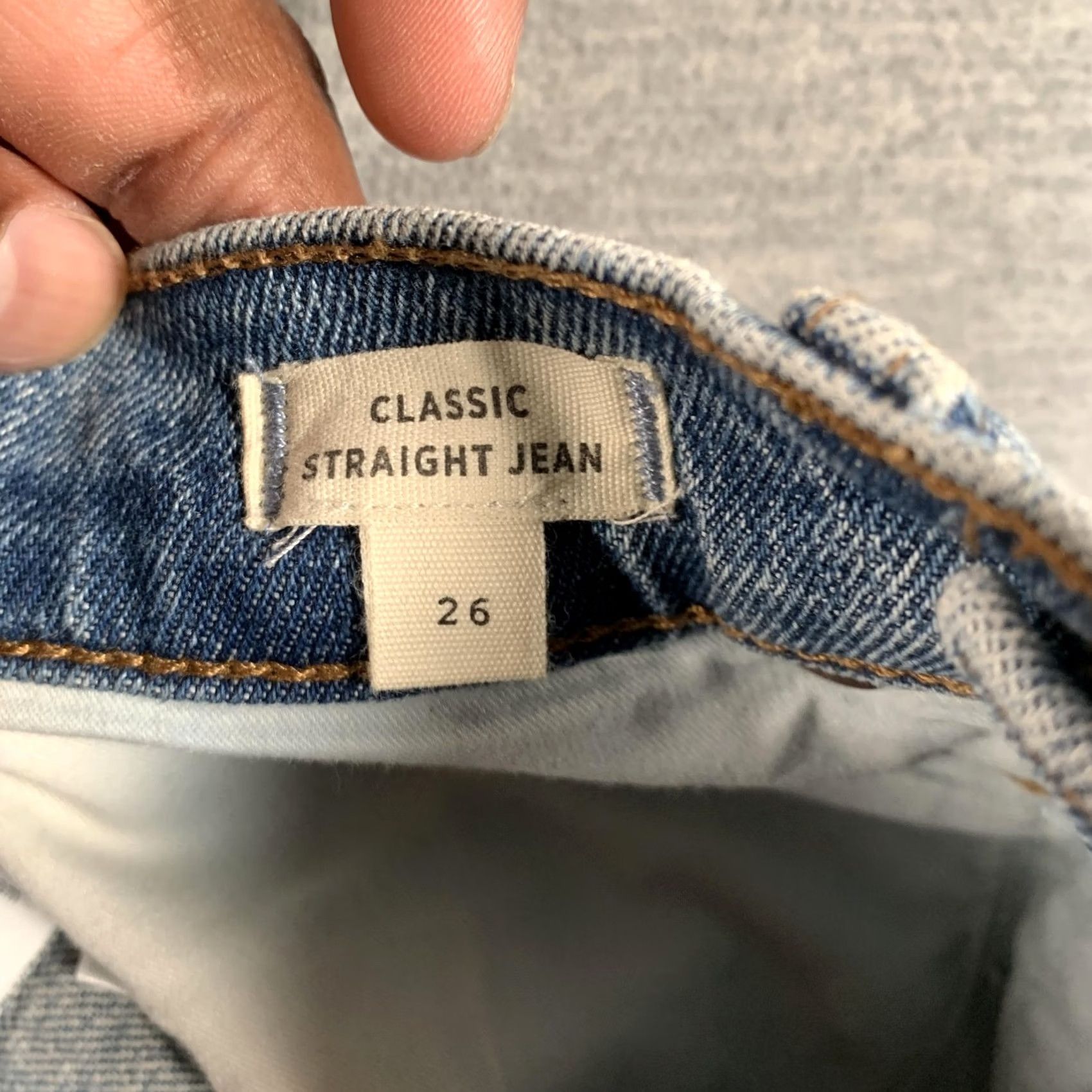 Madewell Madewell Jeans Womens 26 Blue Classic Straight High Rise Raw Hem Denim Stretch Size 26" / US 2 / IT 38 - 5 Thumbnail