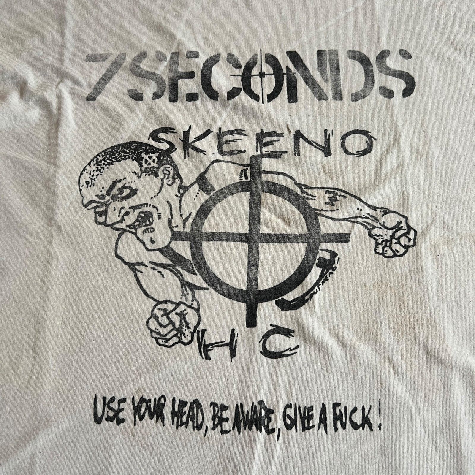 Band Tees 7 Seconds Band Skeeno Use Your Head White Size L Cut Sleeves Size US L / EU 52-54 / 3 - 2 Thumbnail