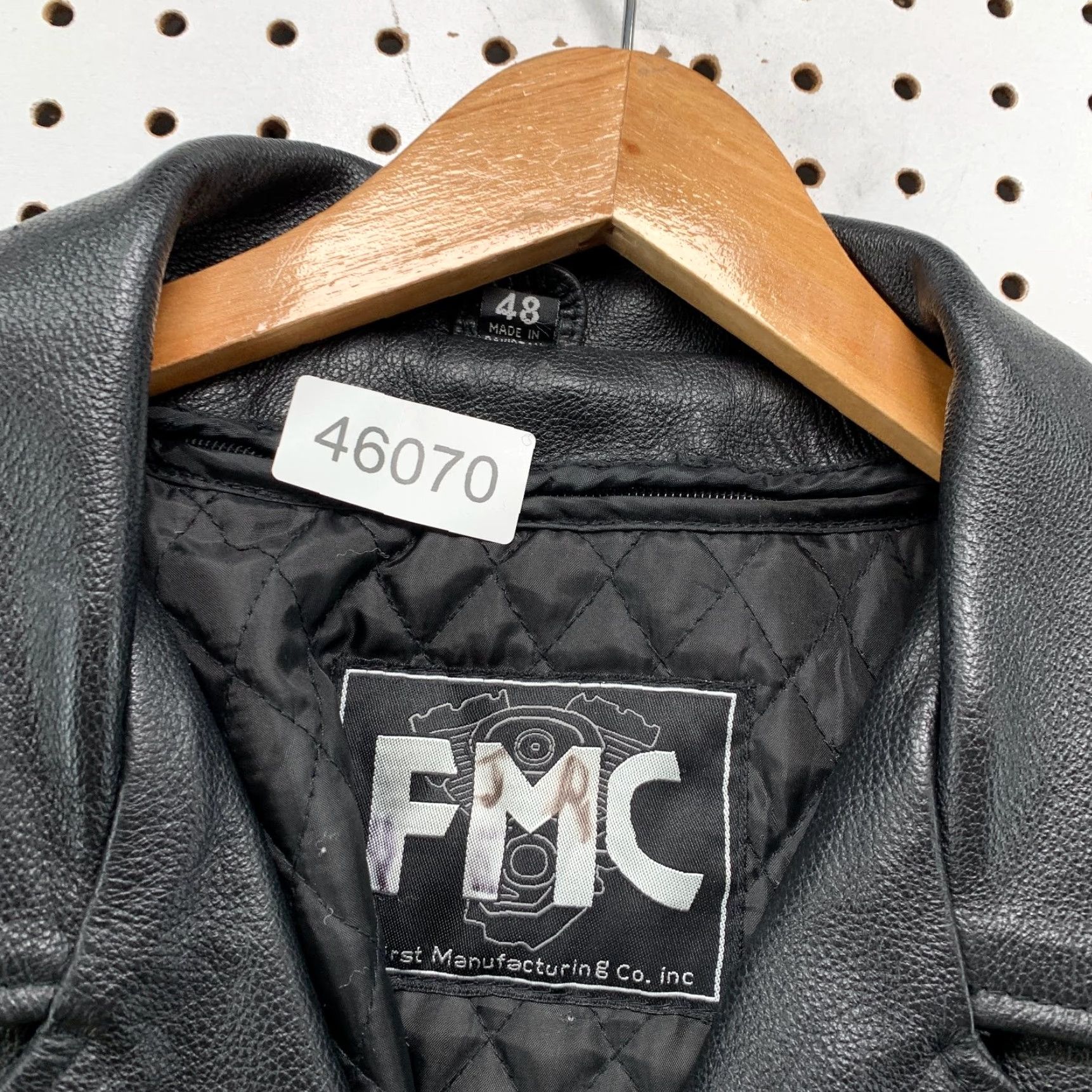 Vintage VINTAGE FMC Motorcycle Jacket Mens Size 48 Black Skeleton Reaper Biker Size US M / EU 48-50 / 2 - 3 Thumbnail