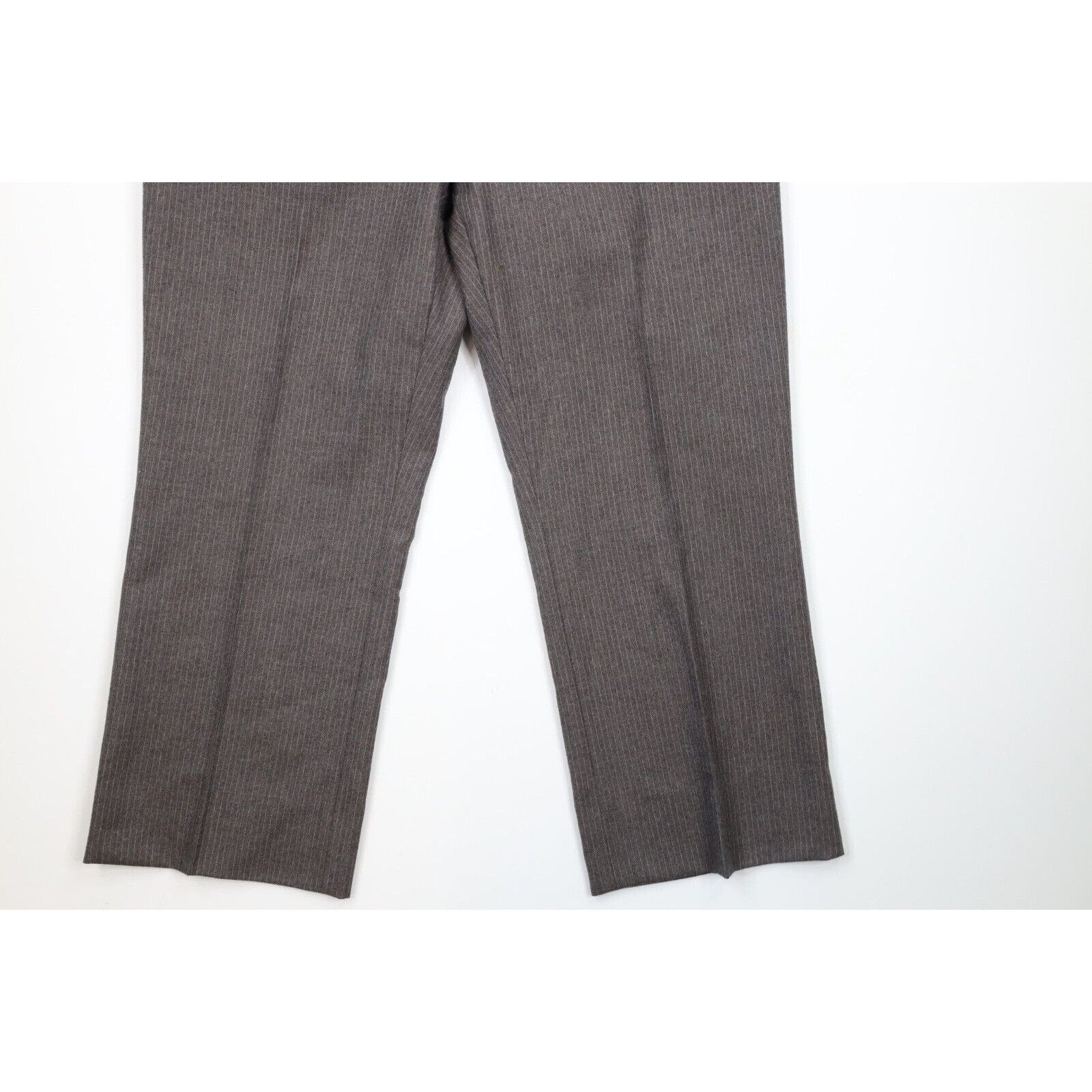 Vintage Vintage 70s 3 Piece Wool Suit Bell Bottoms Striped Size 46R - 12 Thumbnail