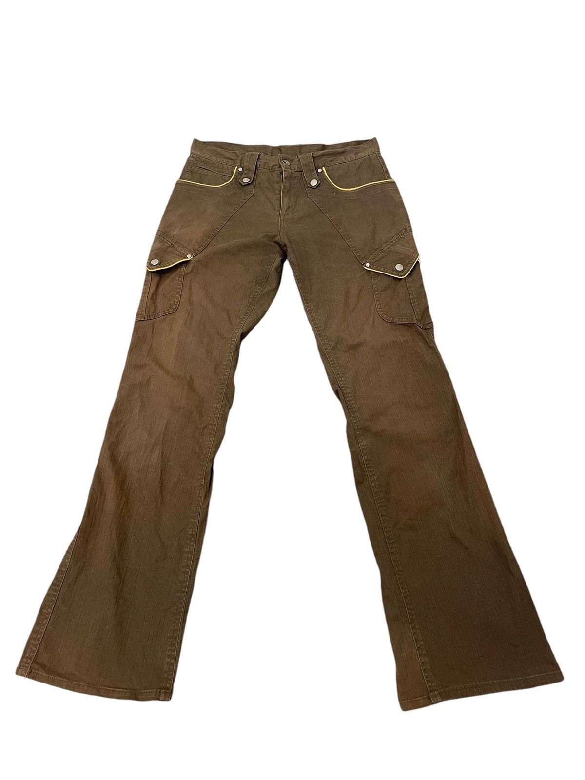 Le Grande Bleu (L.G.B.) Flare Cargo Semantic Design Faded Herringbones 1🟦4 Size US 31 - 10 Thumbnail