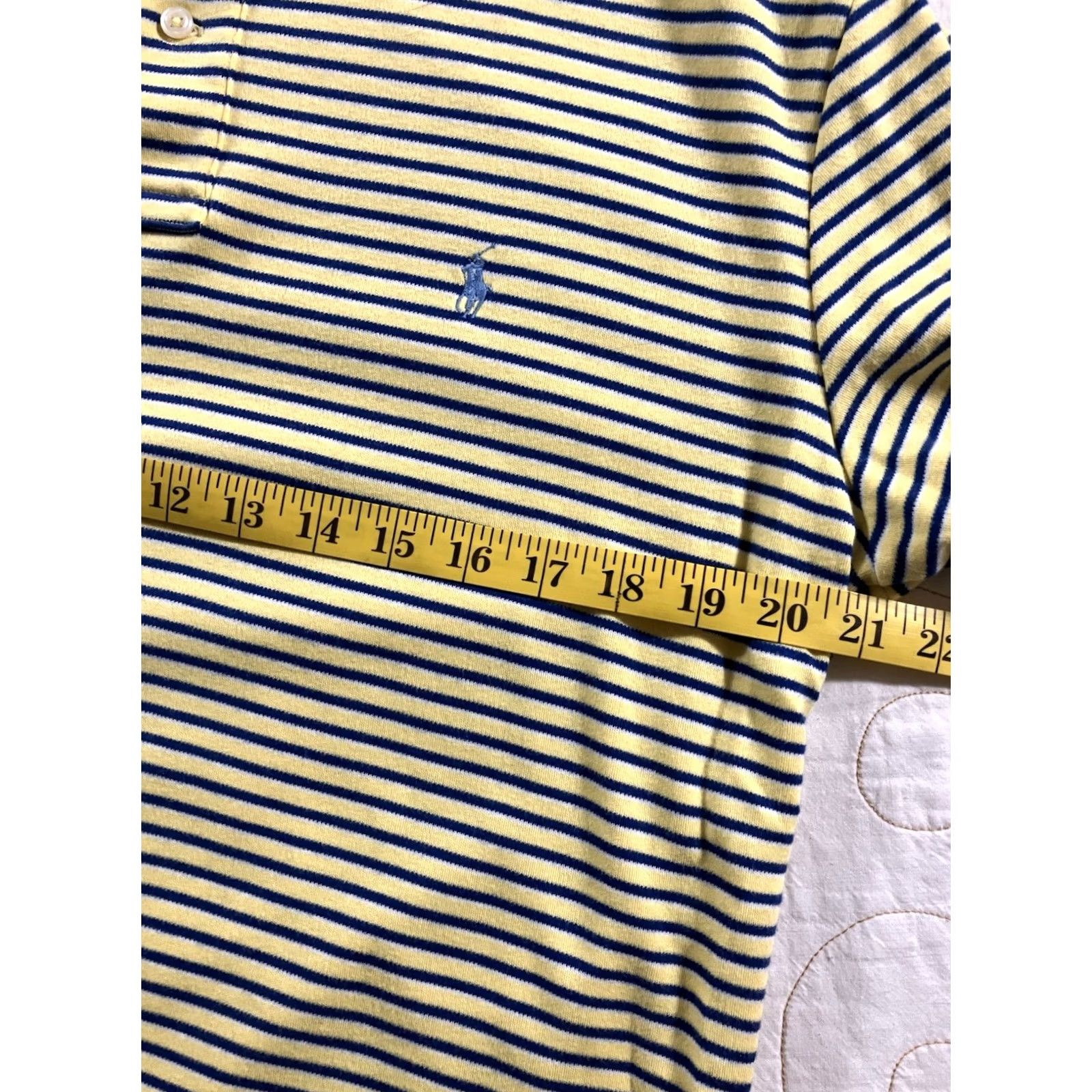 Polo Ralph Lauren Polo Ralph Lauren Polo Shirt Mens S Yellow Navy Stripe Short Sleeve Cotton Size US S / EU 44-46 / 1 - 5 Thumbnail