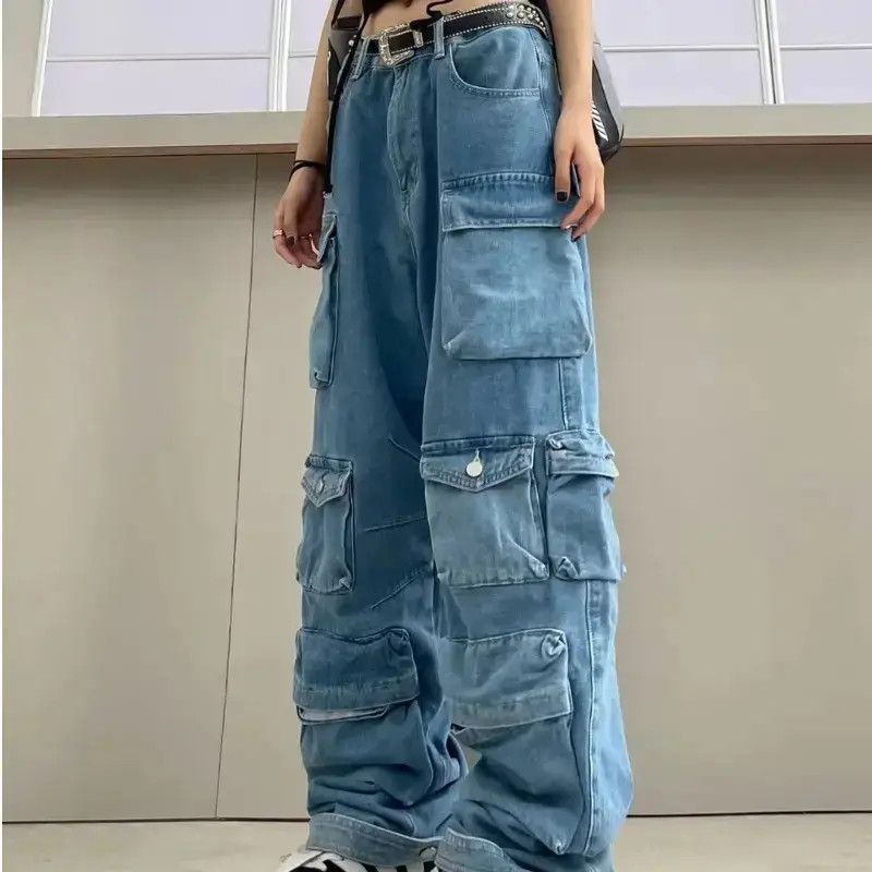 Japanese Brand Retro loose straight leg high street pocket jeans Size US 32 / EU 48 - 4 Thumbnail