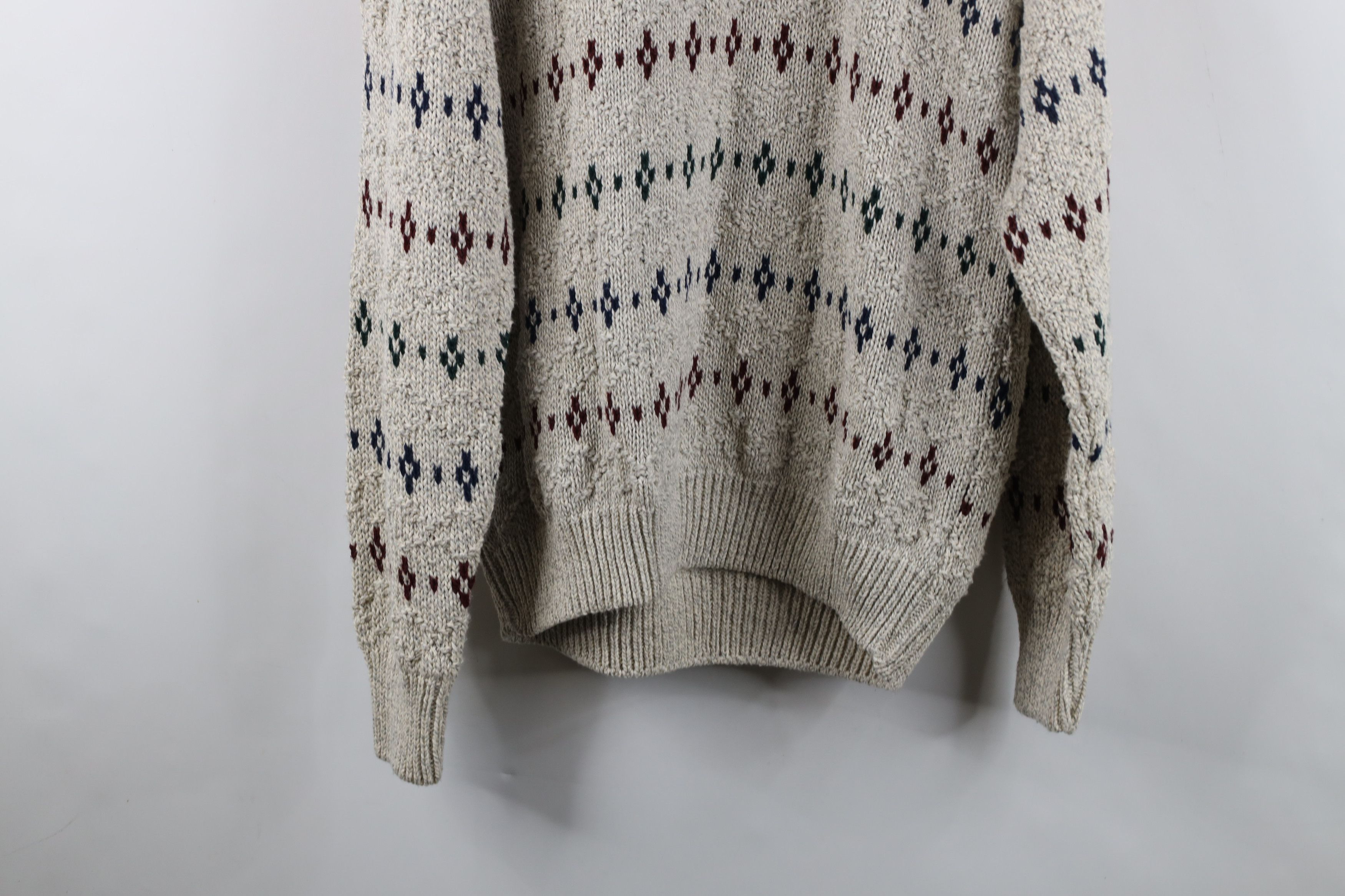 Vintage Vintage 90s Streetwear Geometric Cotton Knit Sweater USA Size US L / EU 52-54 / 3 - 12 Thumbnail