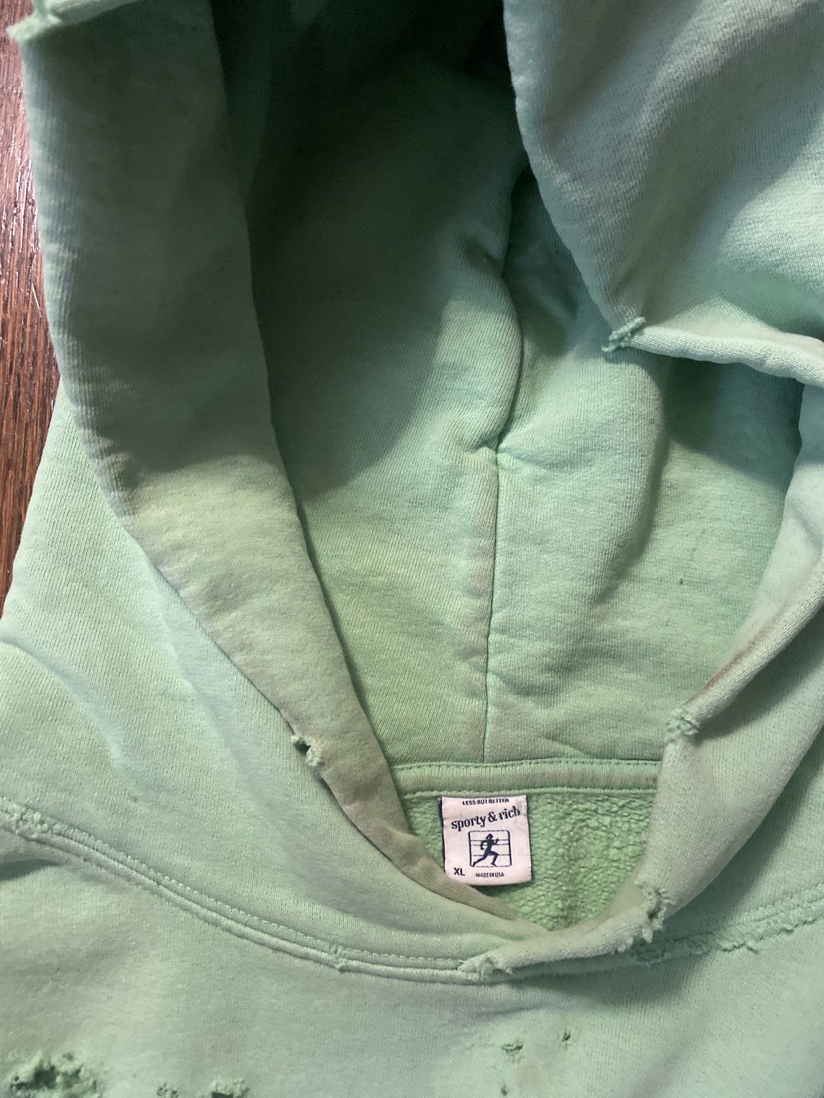 Dover Street Market Sporty & Rich Hand Distressed Hoodie Size XL Size US XL / EU 56 / 4 - 4 Thumbnail