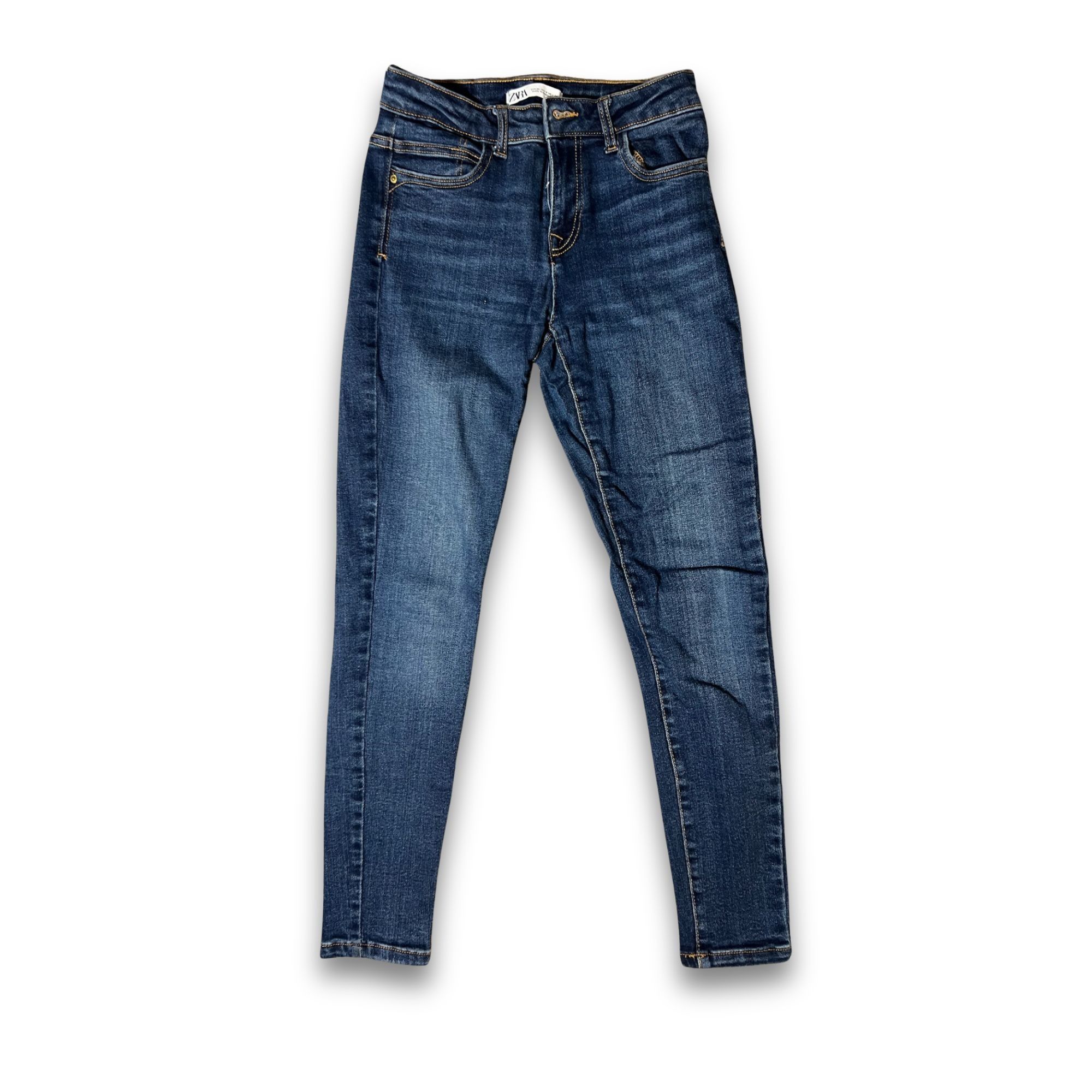 Zara Zara Womens Basic Denim Jeans USA 4 Classic Blue Mid-Rise Sk Size 27" / US 4 / IT 40 - 2 Thumbnail
