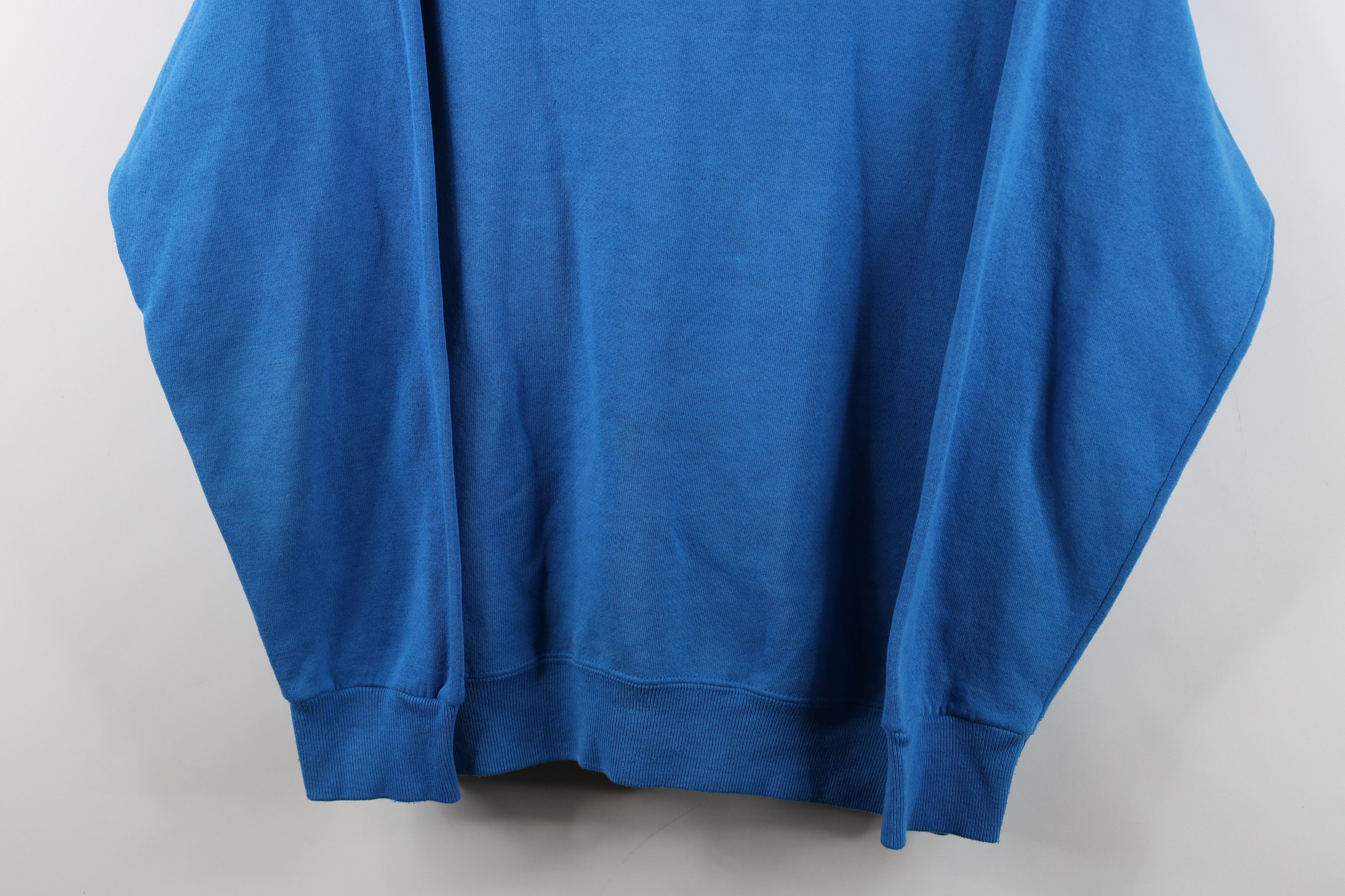 Vintage Vintage 90s Streetwear Blank Heavy Crewneck Sweatshirt Blue Size XL / US 12-14 / IT 48-50 - 3 Thumbnail