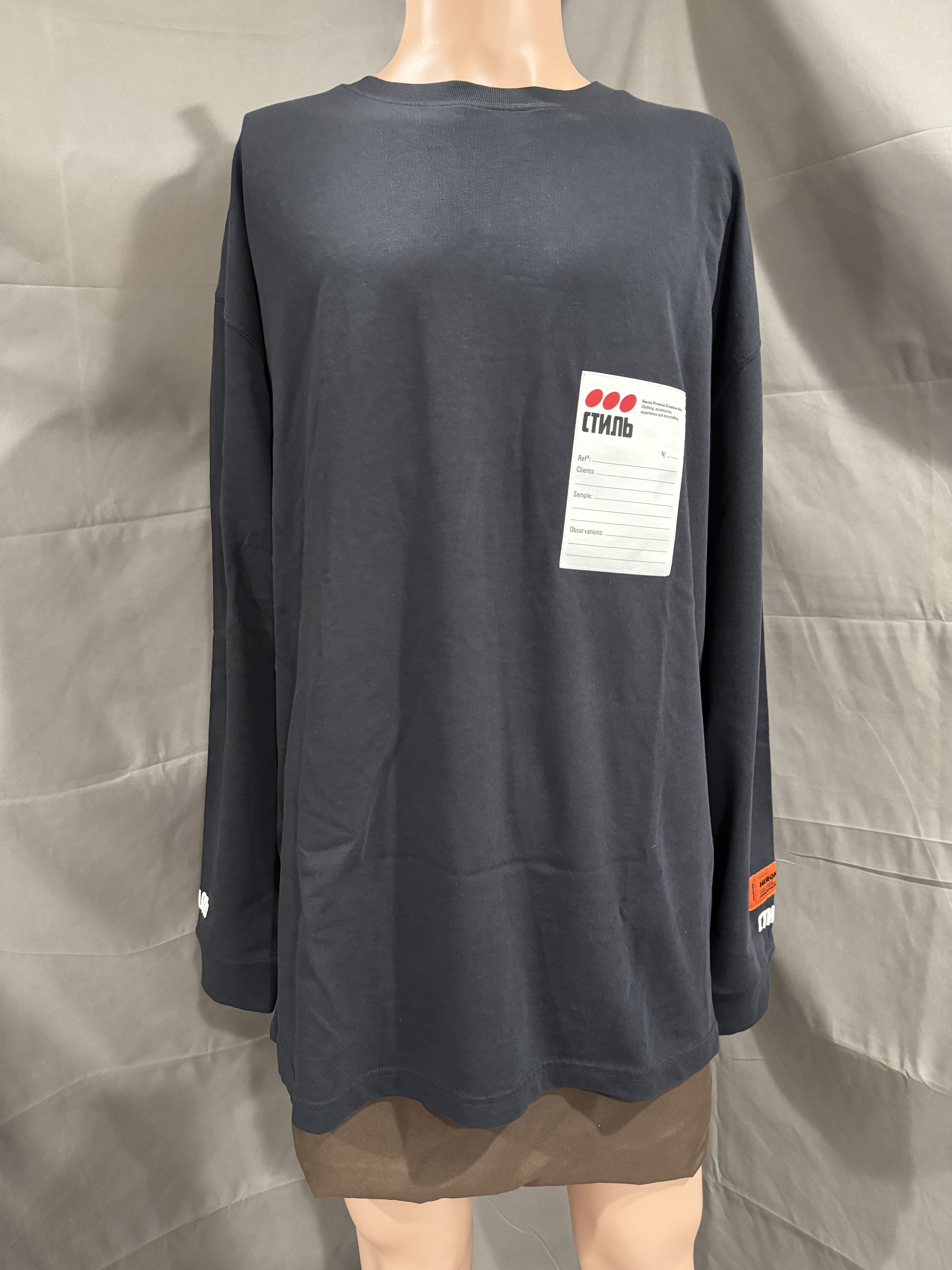 Heron Preston Heron Preston Patch Logo Long Sleeve Shirt Size Medium Size US M / EU 48-50 / 2 - 1 Thumbnail