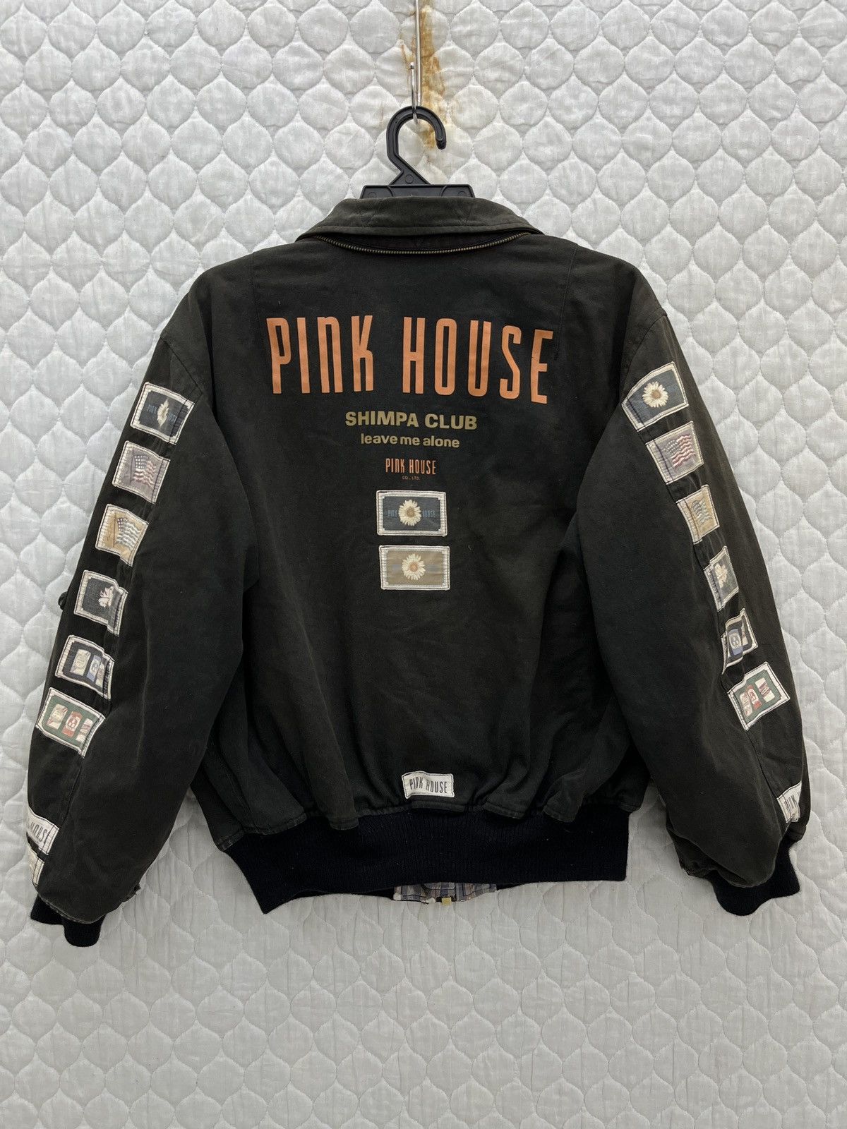 image of Archival Clothing x Pink House Archive VTG Pink House Bomber Jacket in Black, Men's (Size Medium)