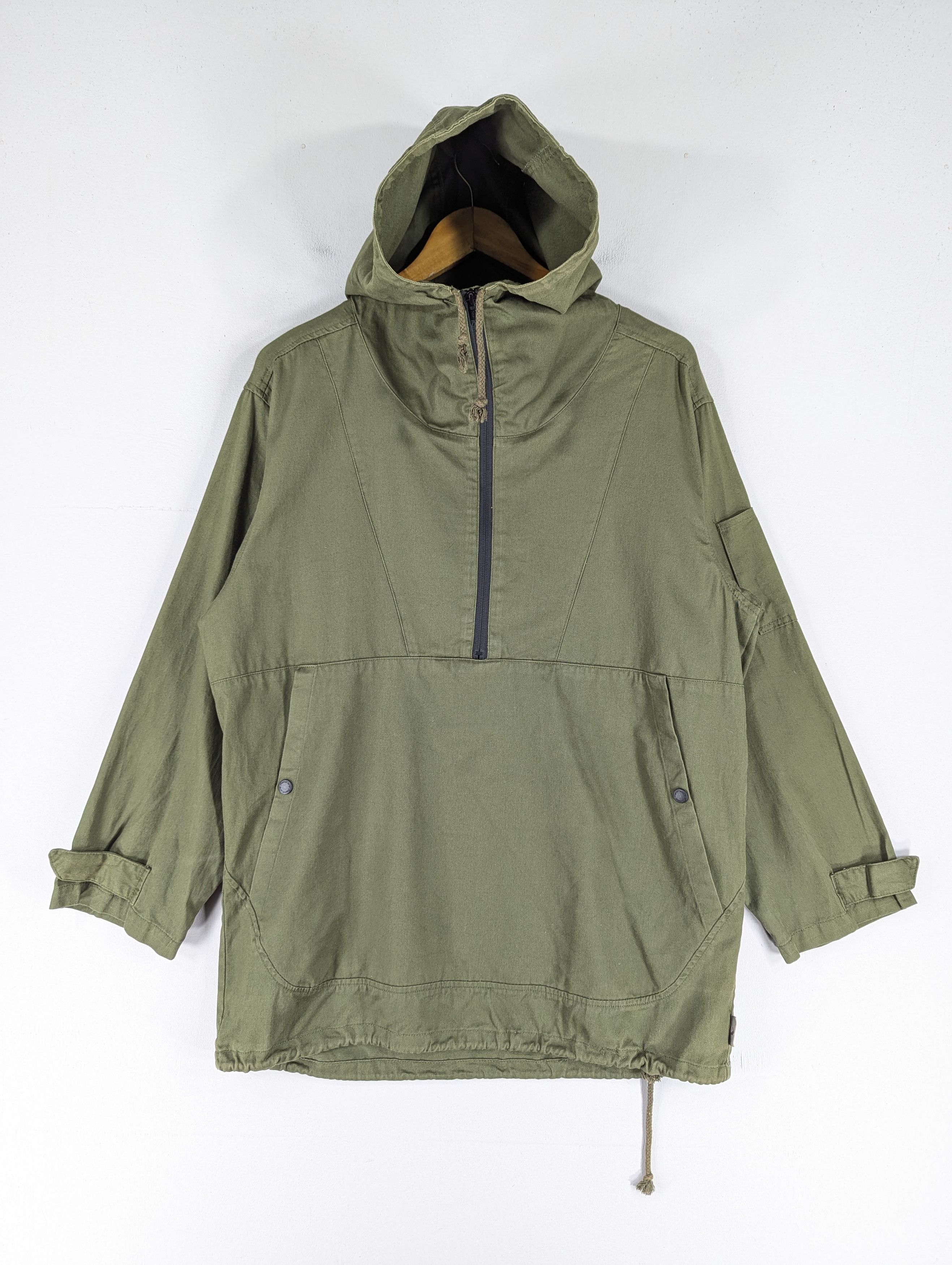 Japanese Brand Fieldcore Green Army Anorak Halfzipper Hoodie Jacket Size US L / EU 52-54 / 3 - 2 Thumbnail