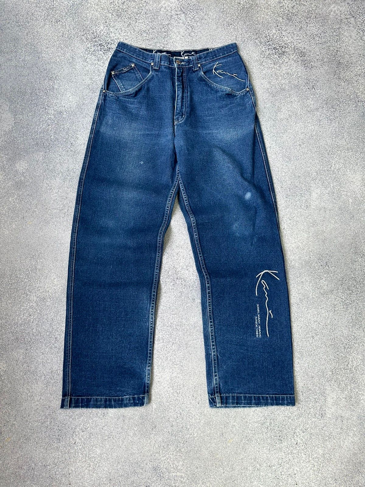 Pre-owned Karl Kani X Vintage Karl Kani Rap Baggy Japanese Jeans In Navy