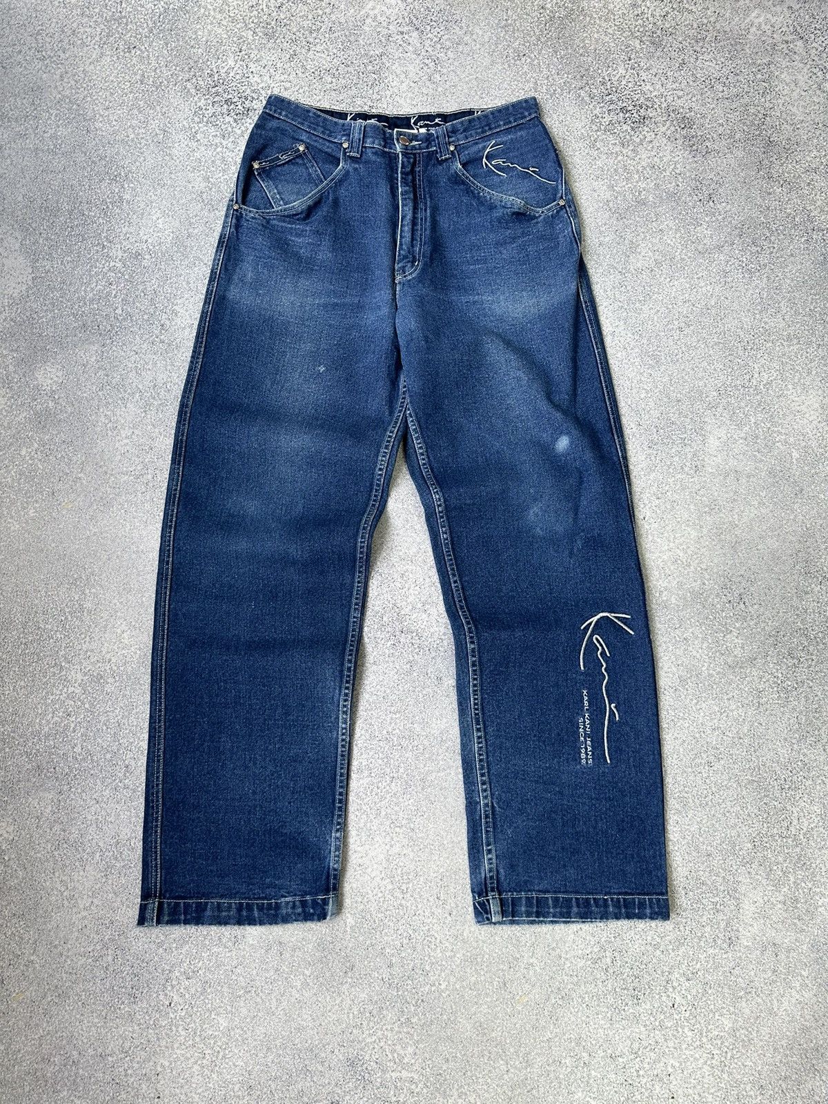 image of Karl Kani Rap Baggy Japanese Jeans in Navy, Men's (Size 34)