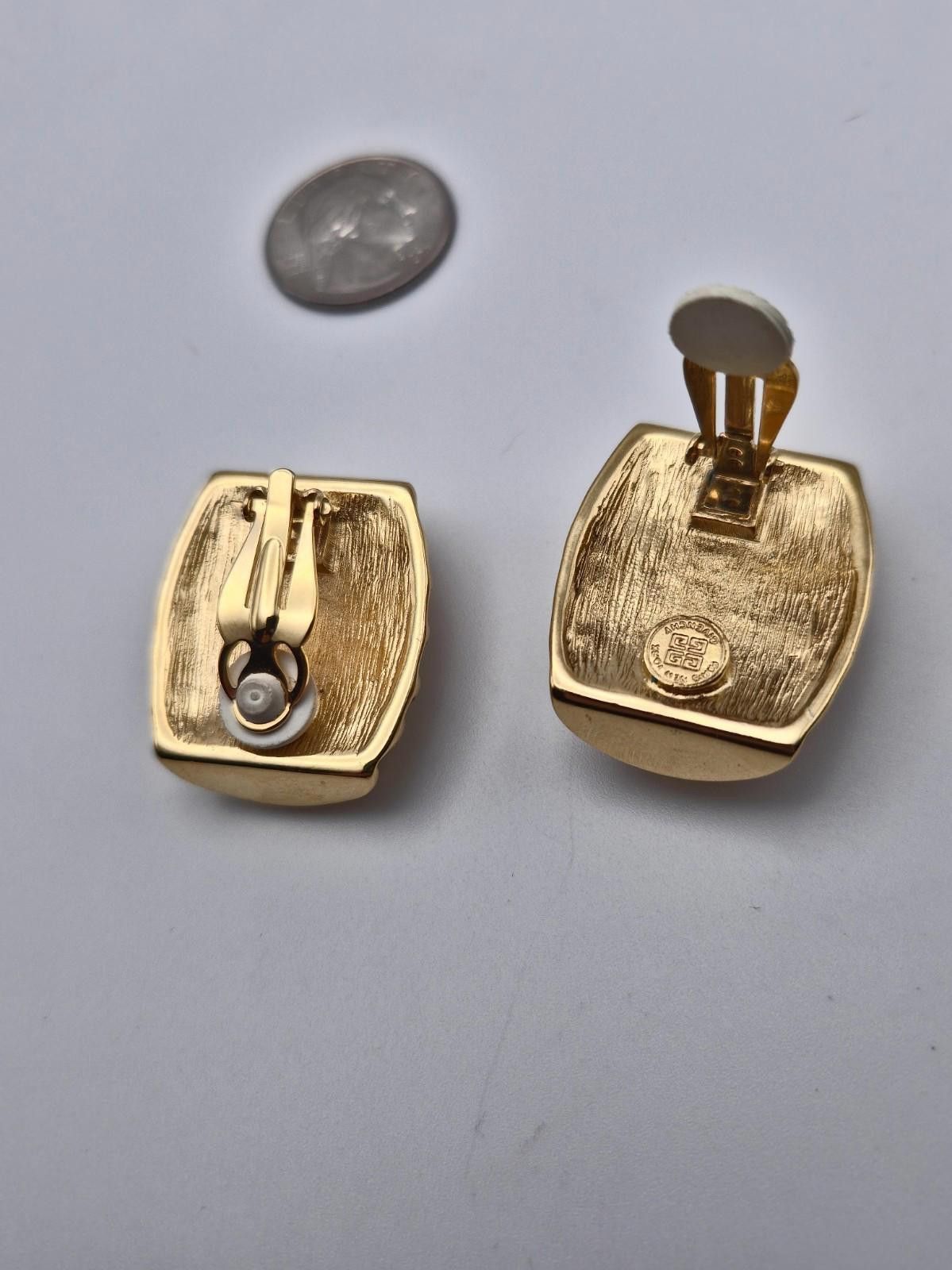Givenchy Givenchy Paris NY Large Gold Tone Clip Earrings Size ONE SIZE - 2 Thumbnail