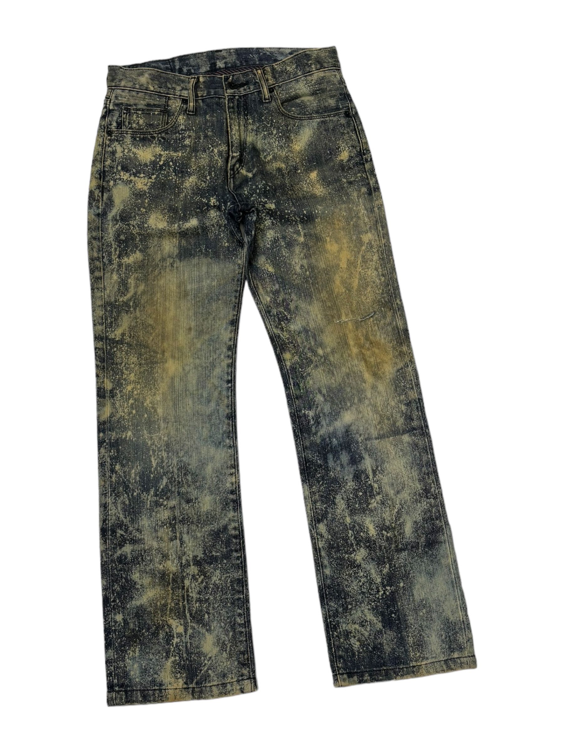 If Six Was Nine RARE🔥ACID WASH SPLASH UNIQLO JAPAN DISTRESSED DENIM JEANS Size US 30 / EU 46 - 3 Thumbnail