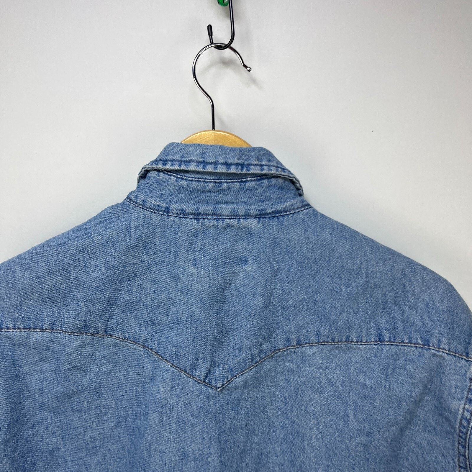 Vintage × Wrangler Vintage 90s Wrangler Pearl Snap Button Long Denim Large Size US L / EU 52-54 / 3 - 14 Thumbnail