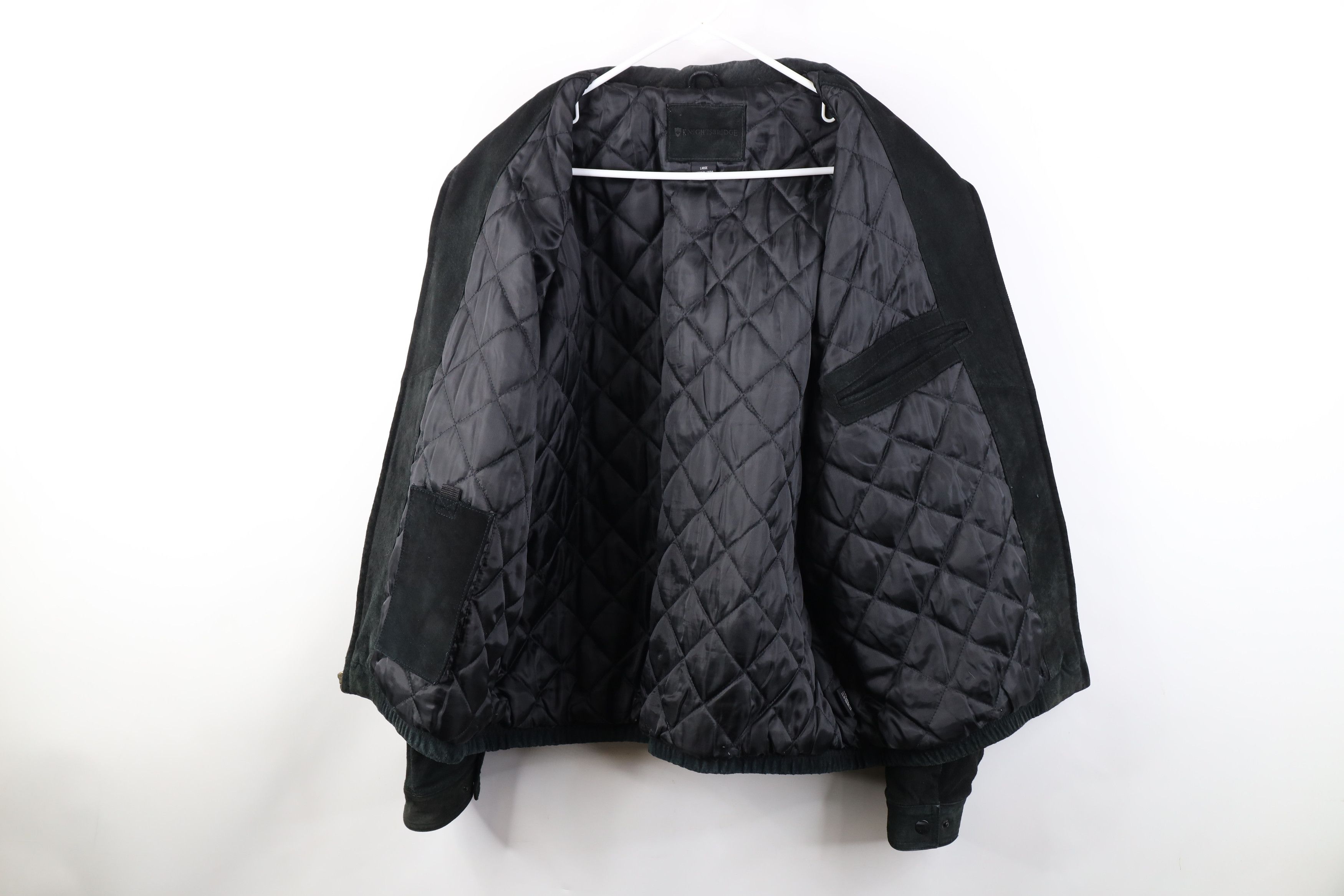 Vintage Vintage 90s Streetwear Quilted Suede Leather Bomber Jacket Size US L / EU 52-54 / 3 - 9 Thumbnail