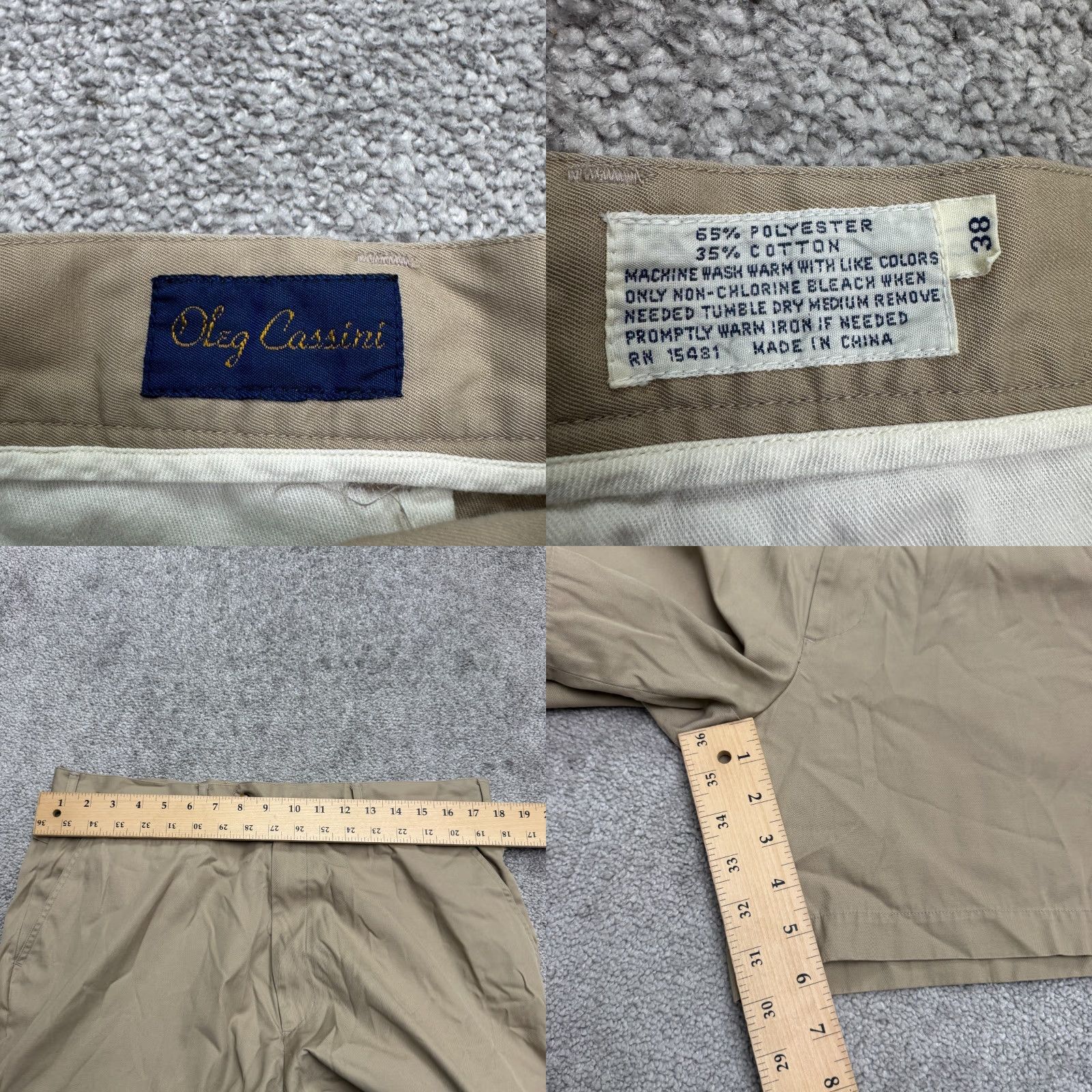 Oleg Cassini Oleg Cassini Classic Fit Khaki Chino Shorts Mens 38 Brown Cotton Blend Casual Size US 38 / EU 54 - 8 Thumbnail