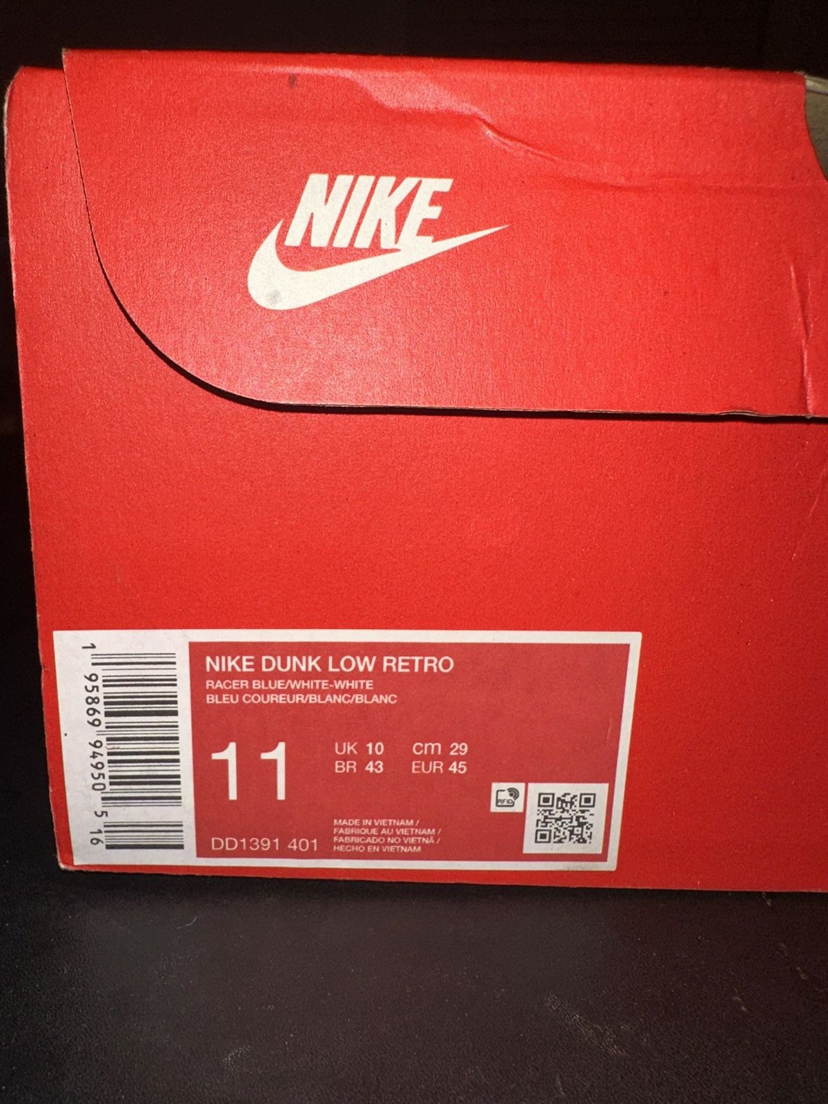 Nike Nike Dunk Low Retro “Racer Blue” Size US 11 / EU 44 - 10 Thumbnail