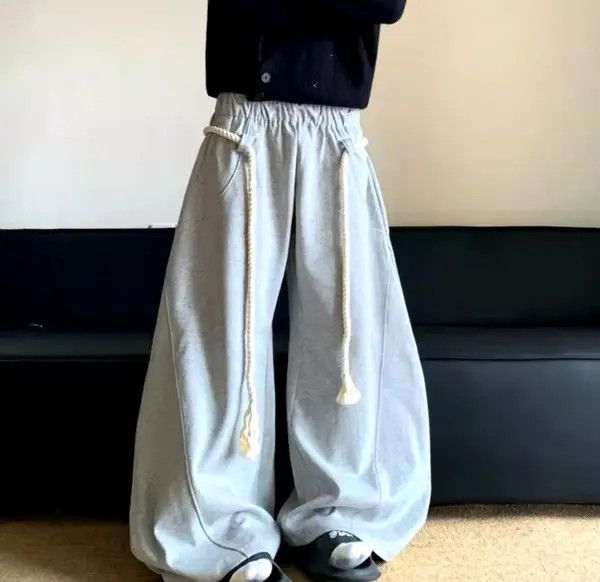Japanese Brand Hikaru x Mina Loose Lace Up Elastic Waist Pants Size US 30 / EU 46 - 3 Thumbnail