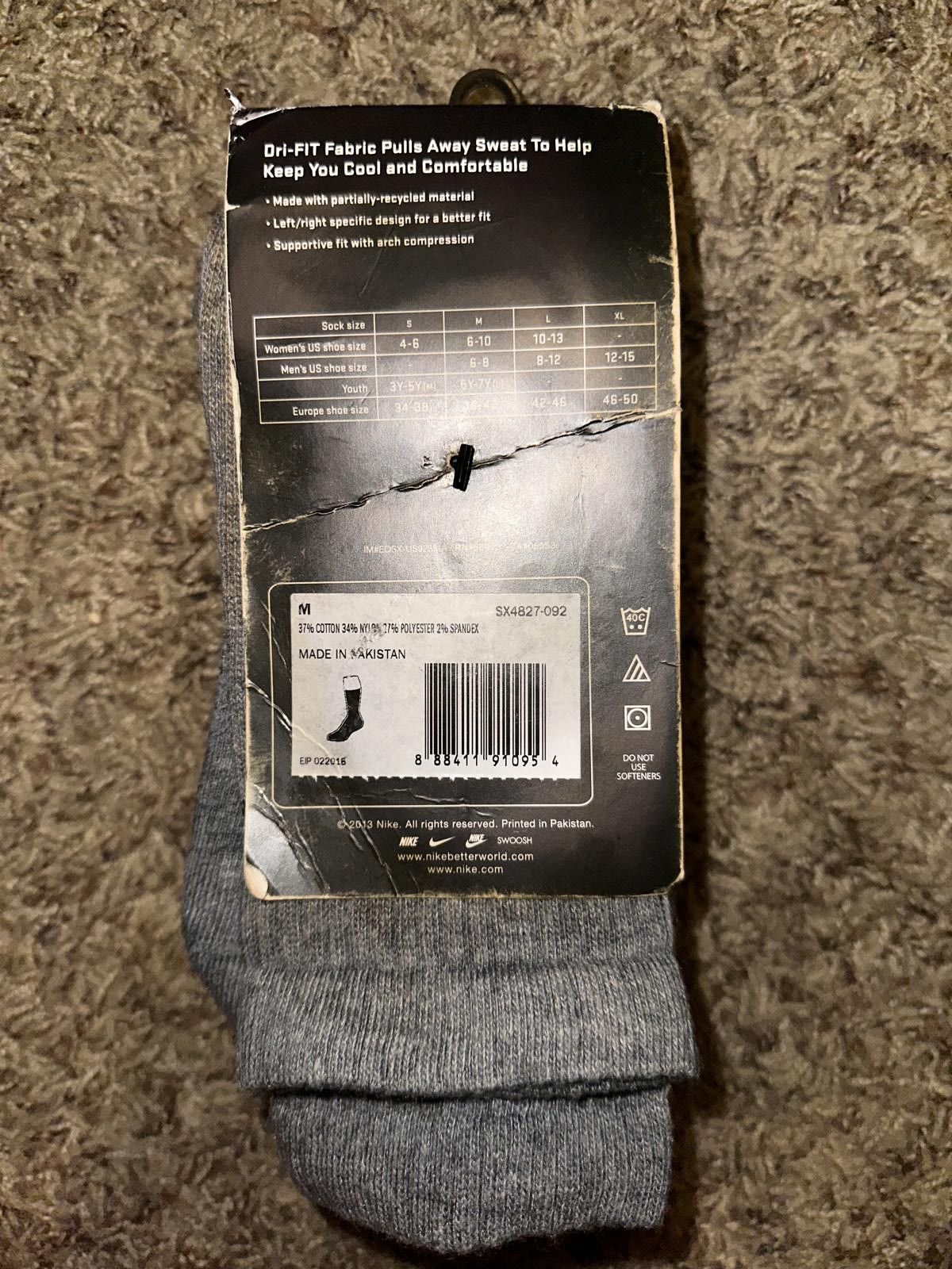 Nike Nike Men’s 3-pack Everyday Cushion Crew Training Socks Size ONE SIZE - 3 Thumbnail