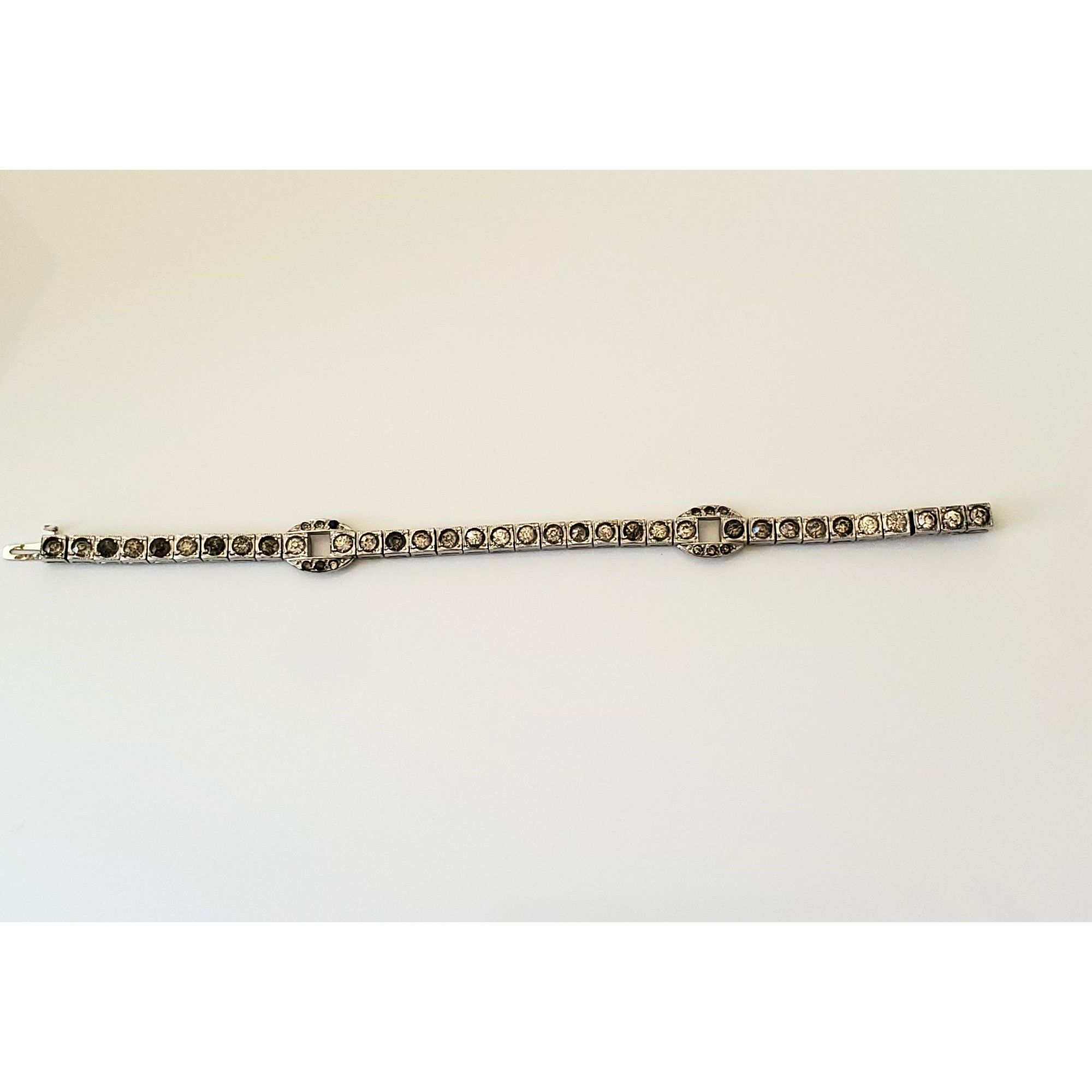 Vintage Vintage 1940s Dorson Sterling Silver Rhinestone Bracelet Size ONE SIZE - 4 Thumbnail