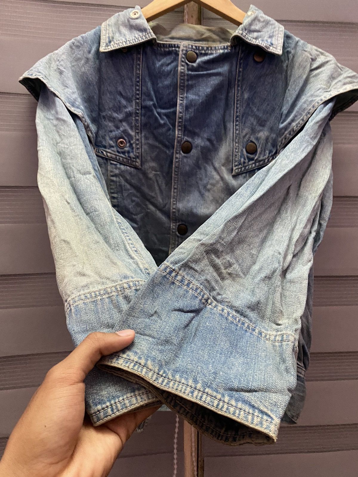 Japanese Brand Vintage Denim Jacket Avant Garde Size US L / EU 52-54 / 3 - 3 Thumbnail