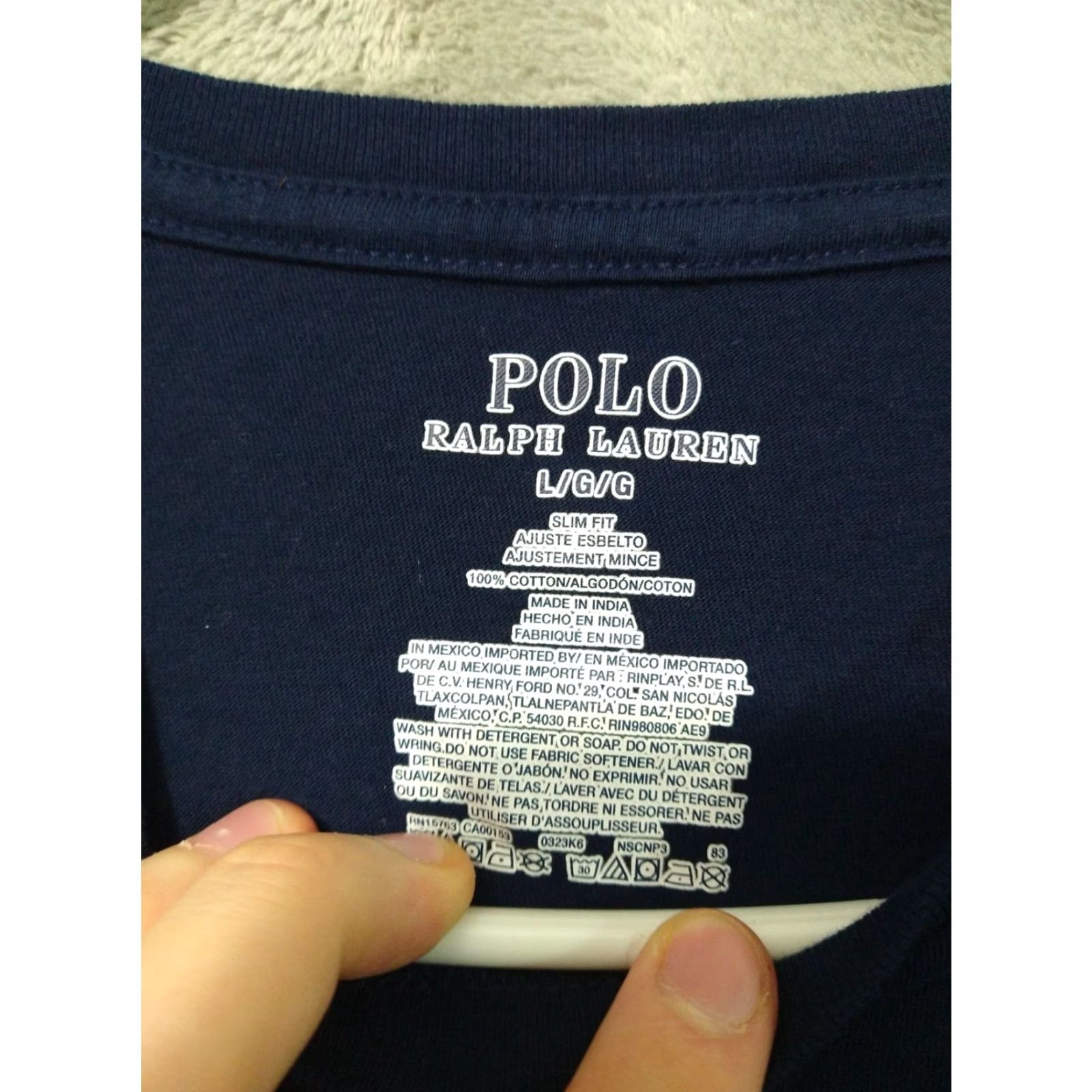 Polo Ralph Lauren Polo Ralph Lauren Shirt Mens Large Blue Slim Fit Crew Neck Short Sleeve Cotton Size US L / EU 52-54 / 3 - 5 Thumbnail
