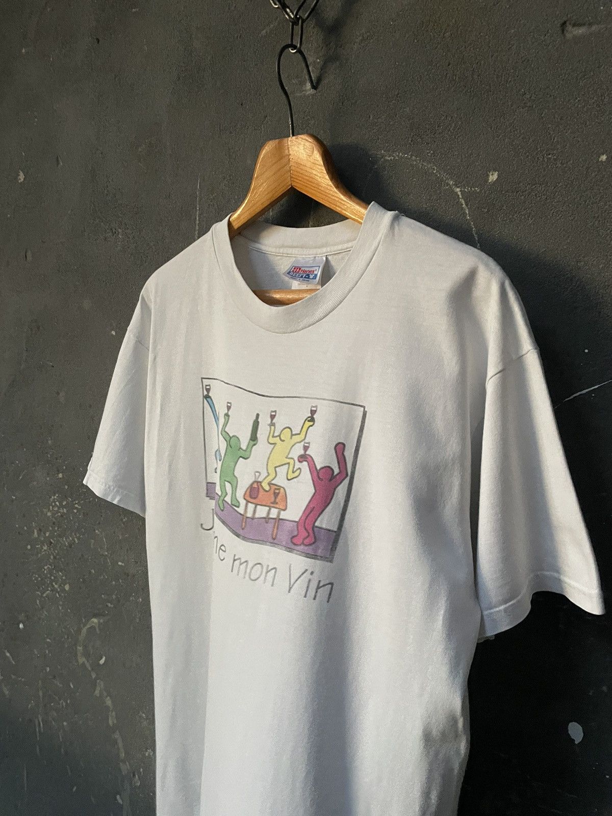 Keith Haring × Vintage Vintage 90’s Keith Haring J’aime Mon Vin T-Shirt VERY RARE Size US L / EU 52-54 / 3 - 5 Thumbnail