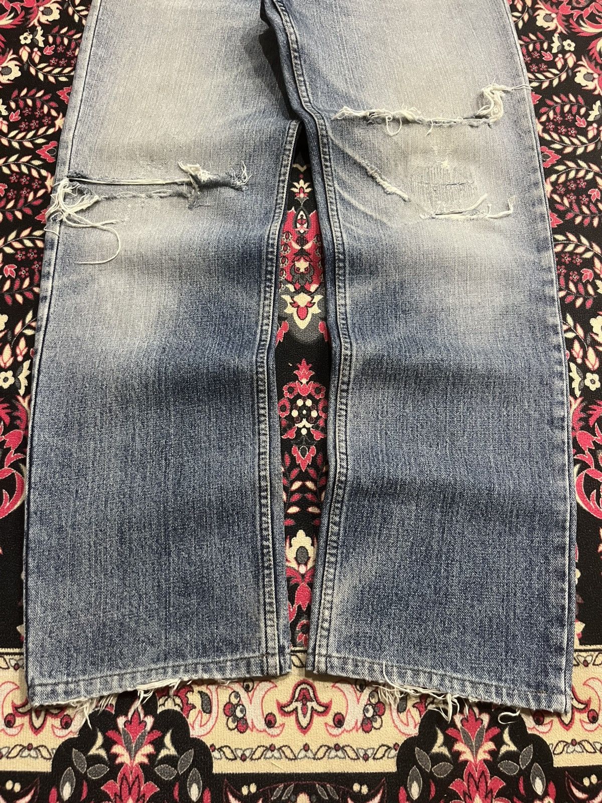Levi's Vintage Levi’s 533 Blue Faded Washed Distress Straight Jeans Size US 33 - 10 Thumbnail