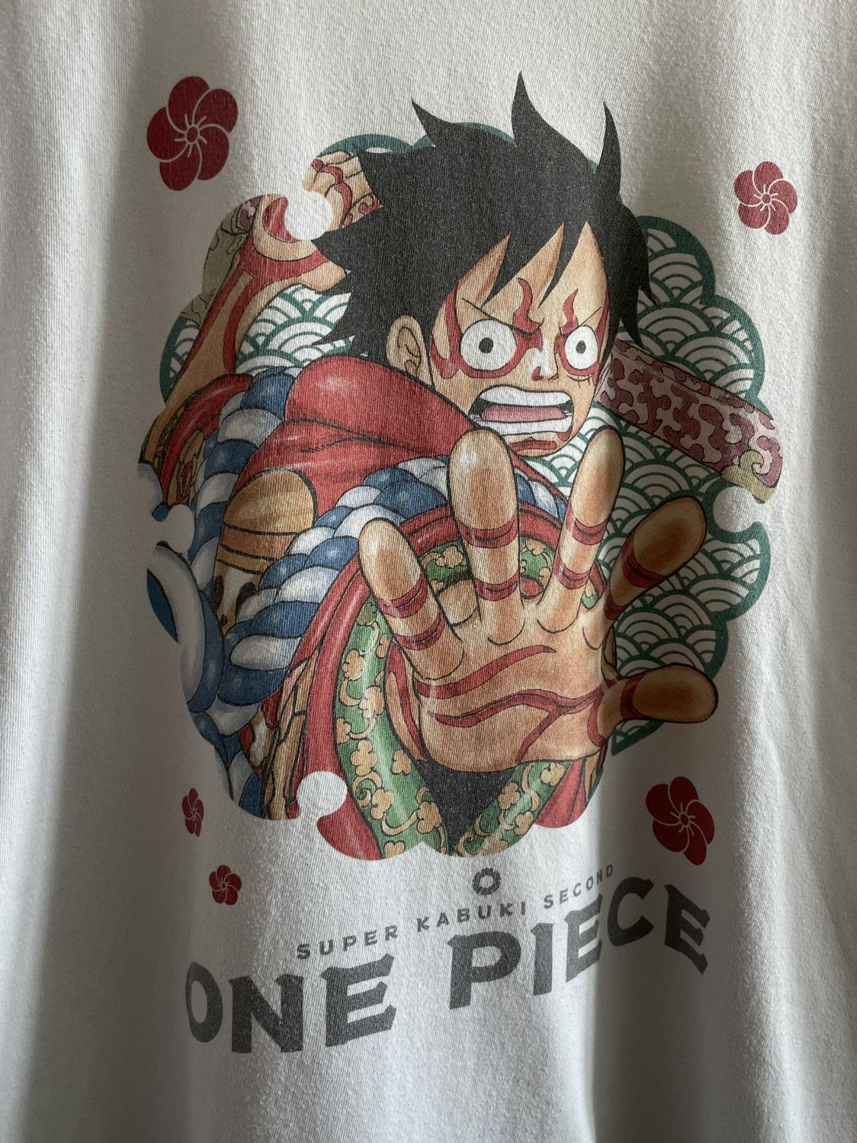Anime Vintage One Piece 90’s Super Kabudi Luffy Anine T-Shirt RARE Size US XL / EU 56 / 4 - 4 Thumbnail
