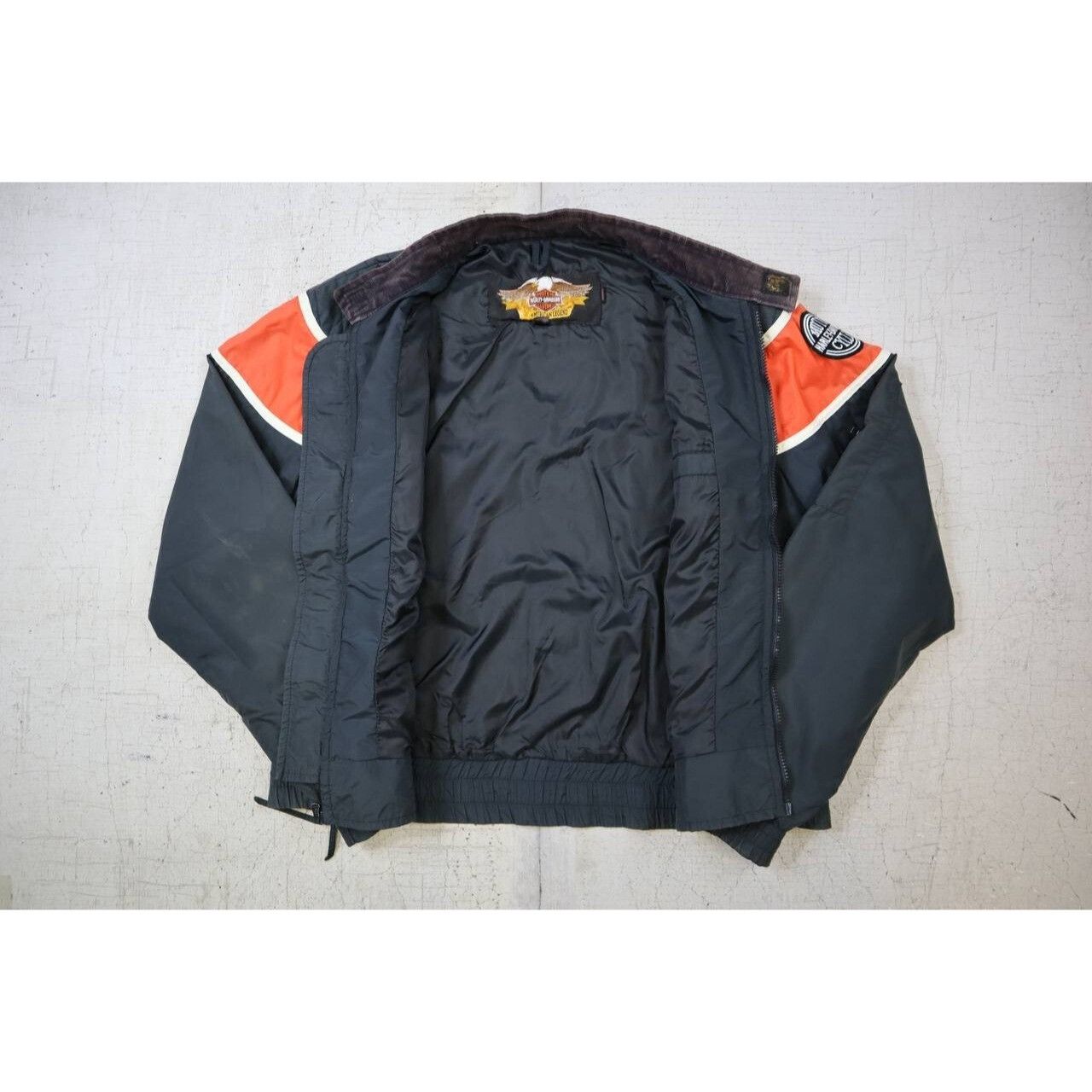 Harley Davidson Harley Davidson Black &Orange Chest Stripe Zip-Up Jacket 42 Size US M / EU 48-50 / 2 - 5 Thumbnail