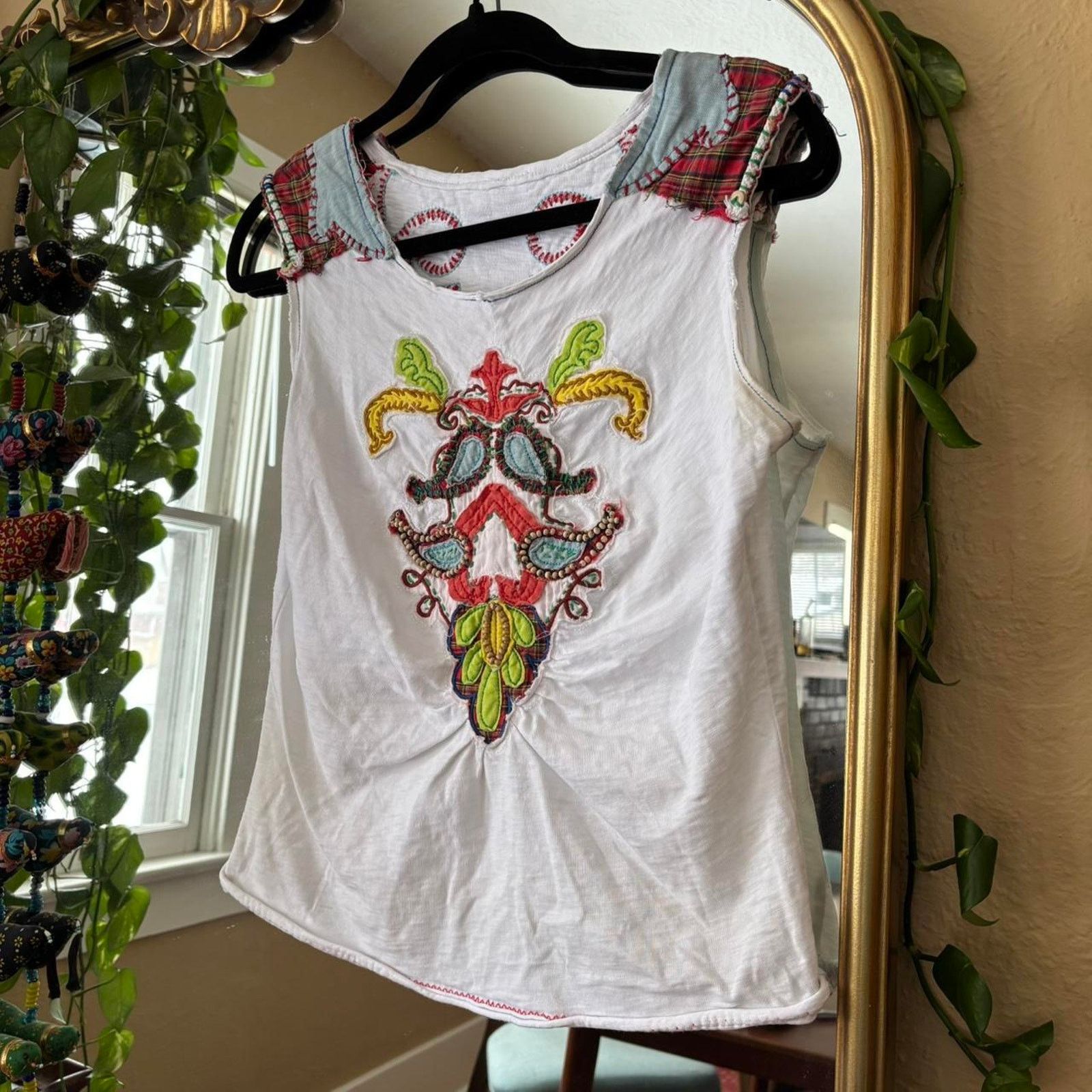 Other Unbranded Patchwork Western Style Tank Top Size M / US 6-8 / IT 42-44 - 2 Thumbnail