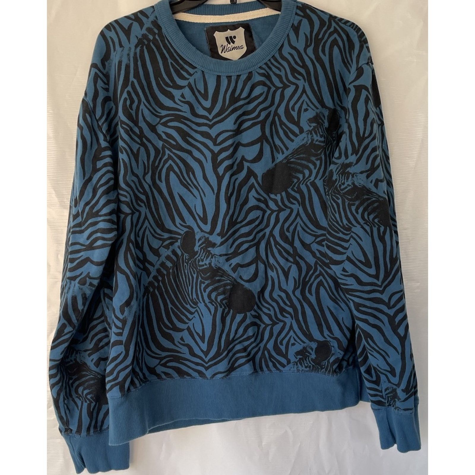 Waimea Waimea Sweatshirt Blue Zebra XL Crew Long Sleeve Unique! Size US XL / EU 56 / 4 - 1 Thumbnail