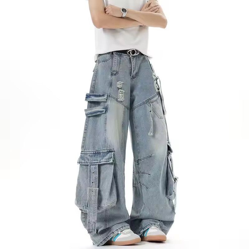 Japanese Brand VIBE Street Retro Heavyweight Multi-Pocket Cargo Jeans Size US 29 - 1 Thumbnail