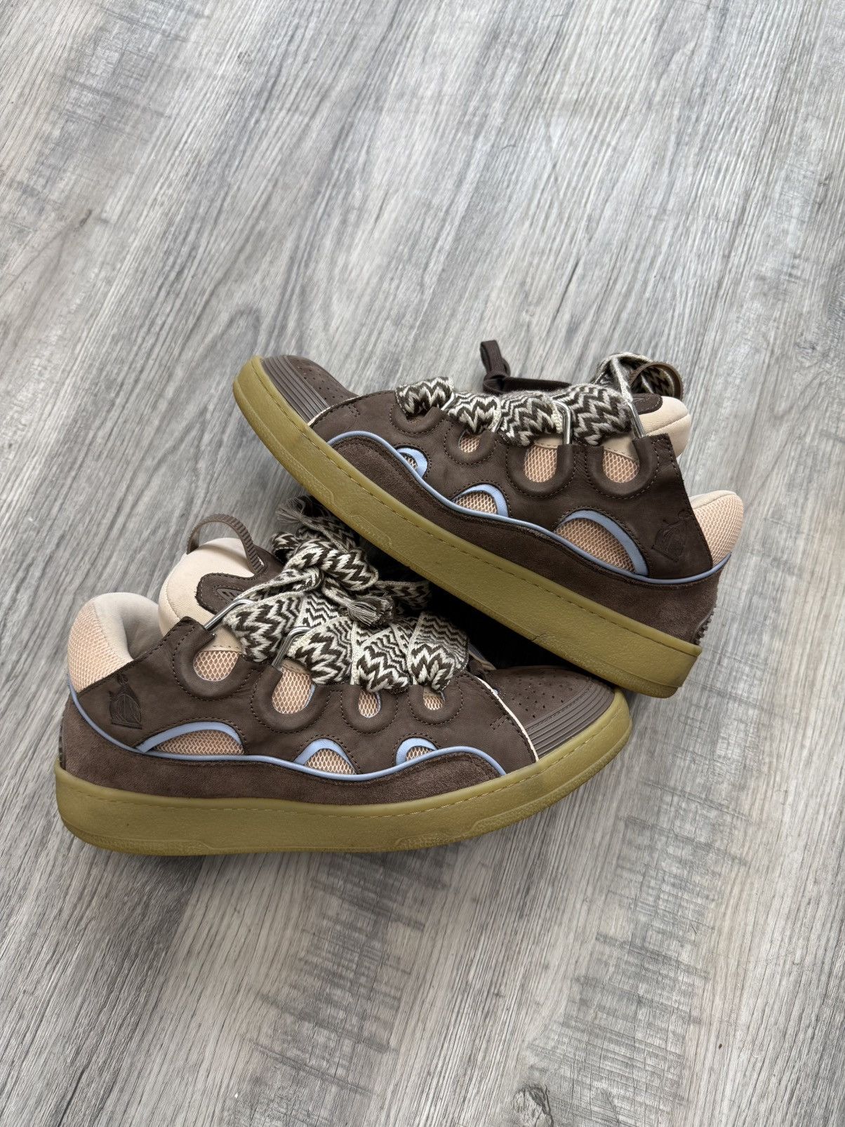 Lanvin Lanvin Curb Sneakers - Brown/Camel (Snake Laces) Size US 11 / EU 44 - 3 Thumbnail