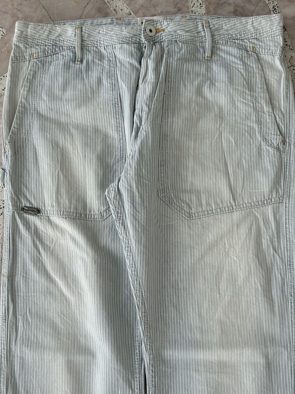 Diesel Vintage Carpenter Diesel Stripe Blue Denim Size US 31 - 4 Thumbnail