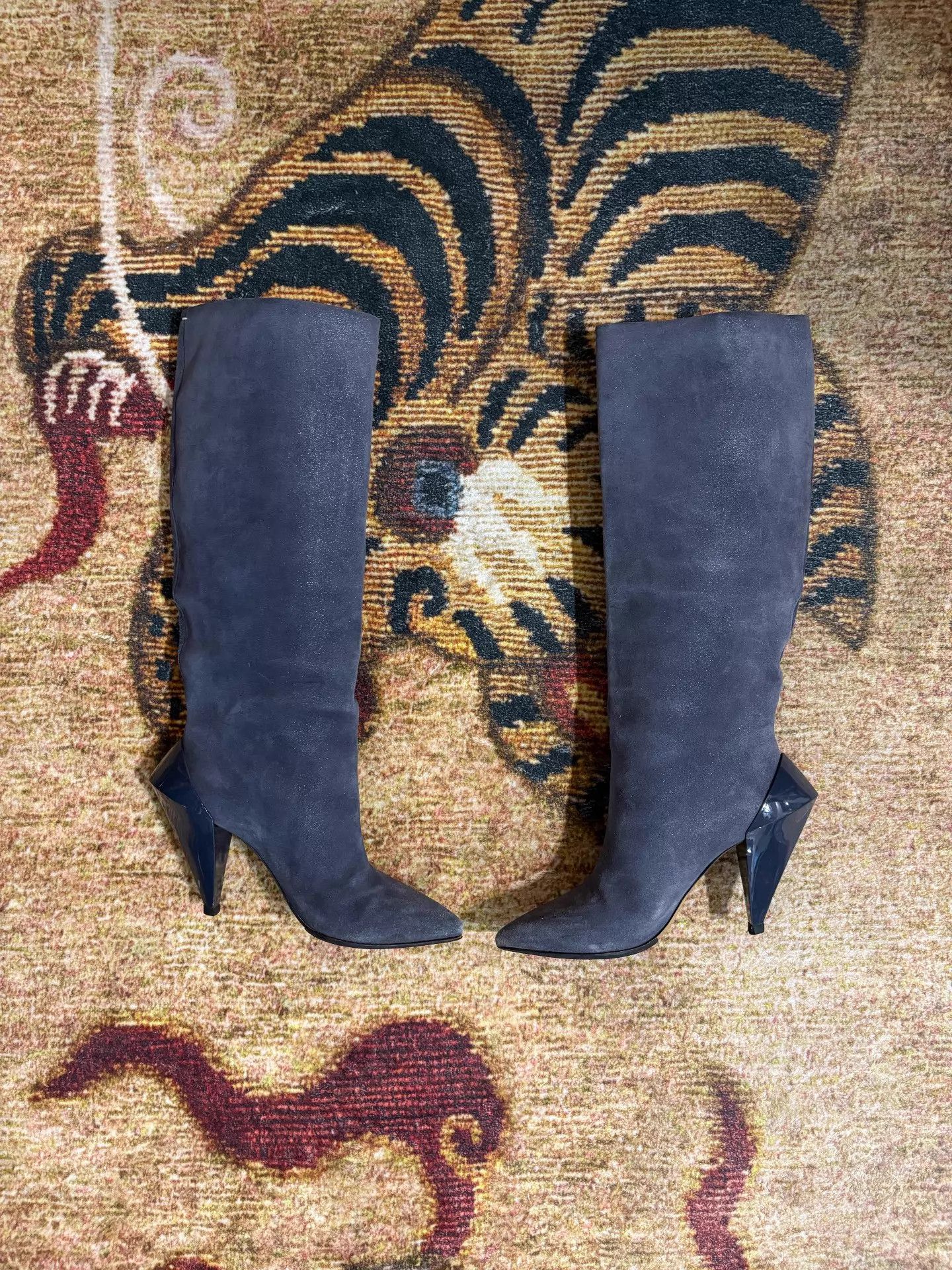 Maison Margiela Maison Margiela Dark Gray Suede Cut Stiletto Heel Boot 37-38 Size US 6.5 / IT 36.5 - 4 Thumbnail