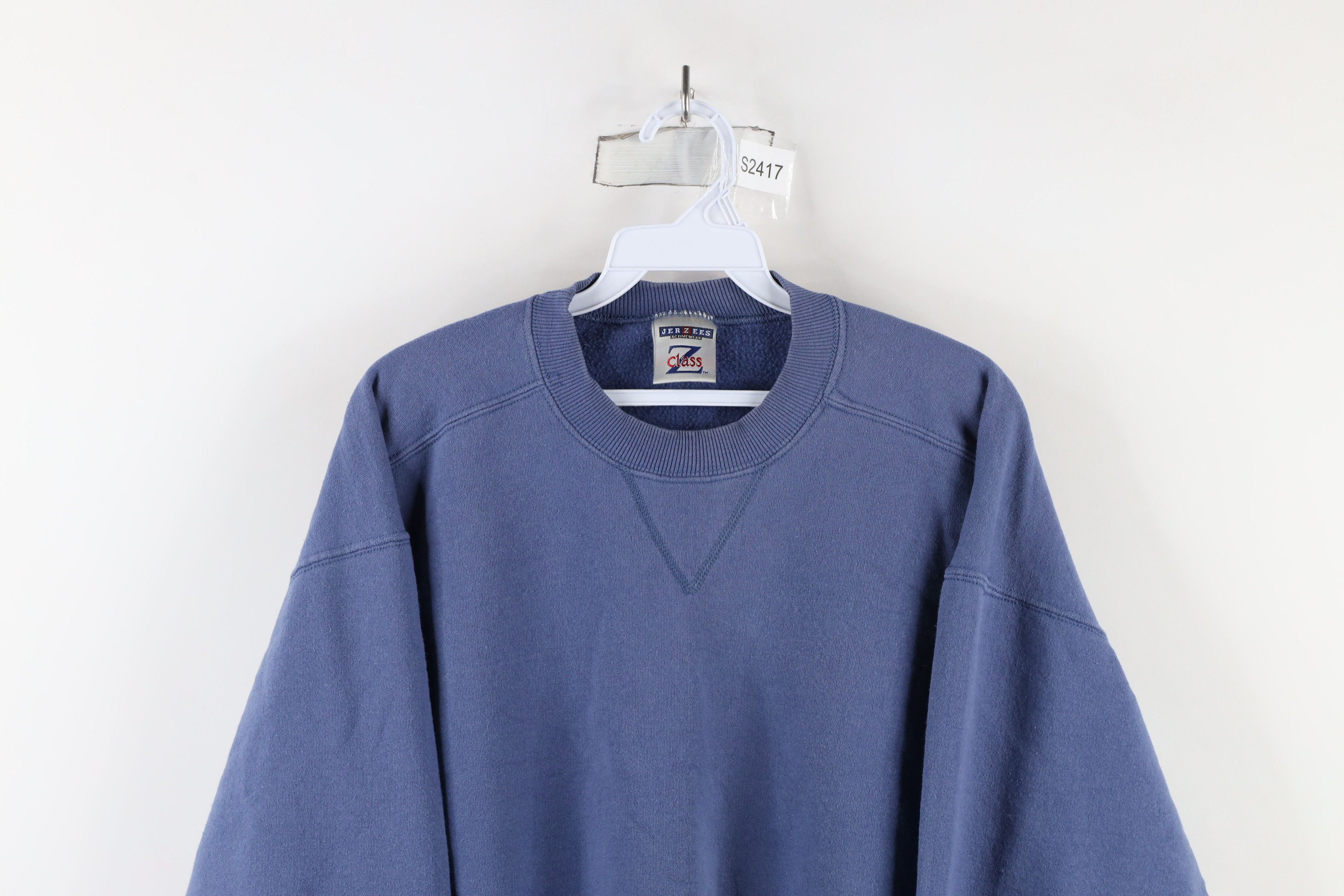 Vintage Vintage 90s Streetwear Blank Crewneck Sweatshirt Periwinkle Size US L / EU 52-54 / 3 - 2 Thumbnail