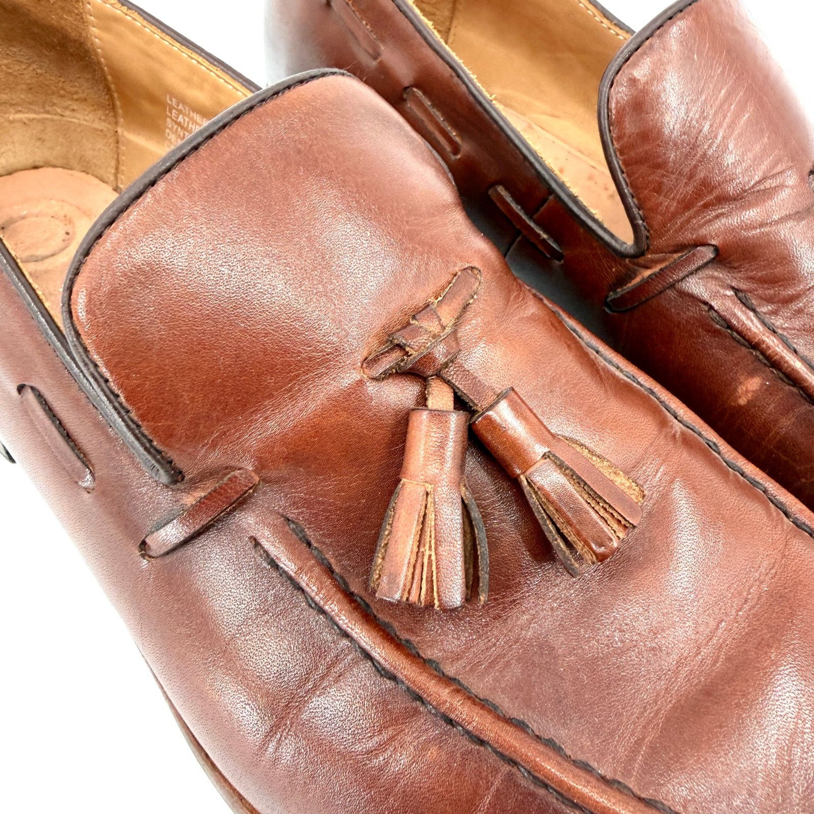 Vintage Elanroman Brown Leather Preppy Tassel Loafers Size US 11 / EU 44 - 2 Thumbnail