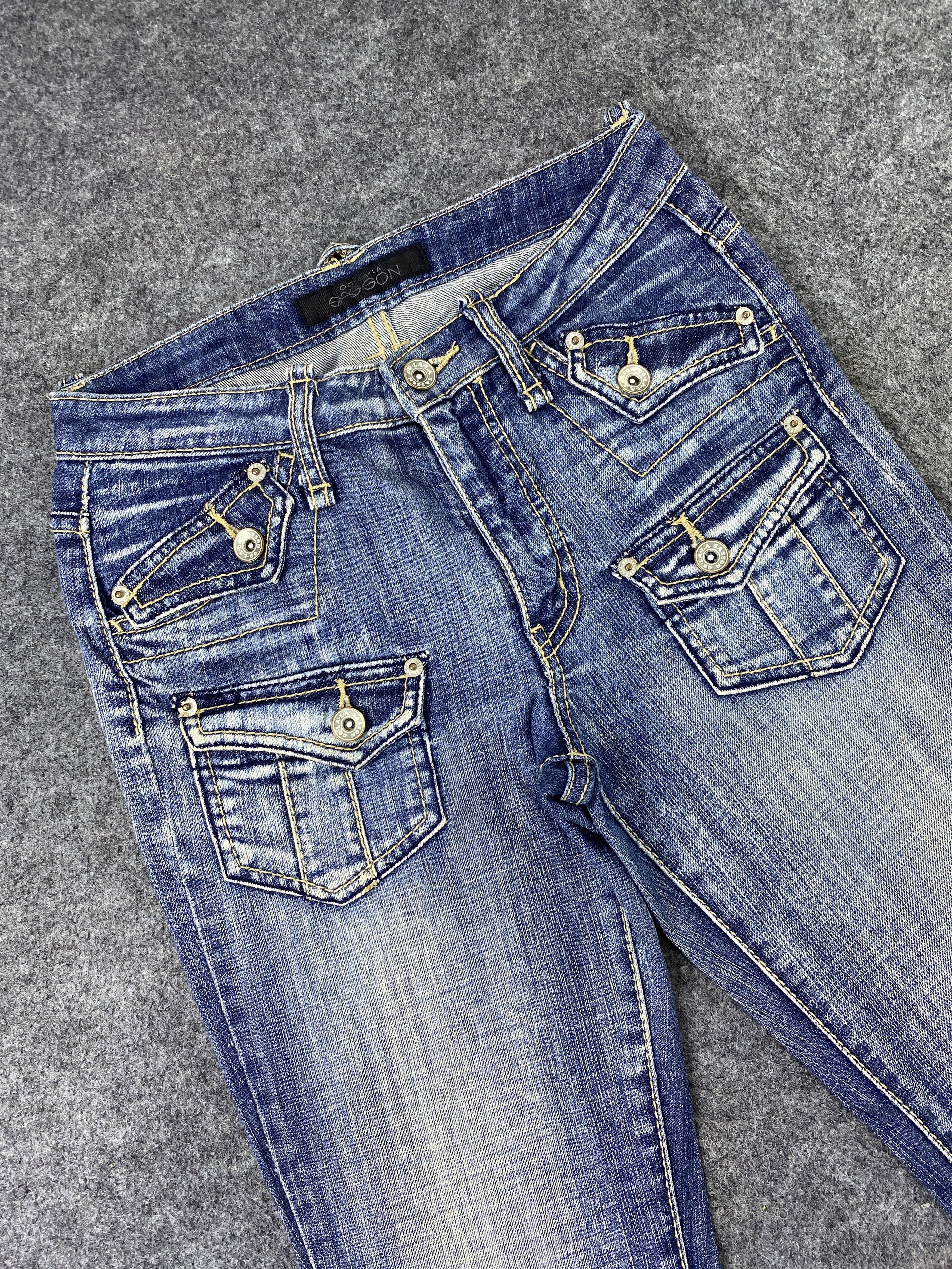 Japanese Brand OO La - La Sasson Blue Wash Flare Jeans - J998 Size 27" / US 4 / IT 40 - 5 Thumbnail