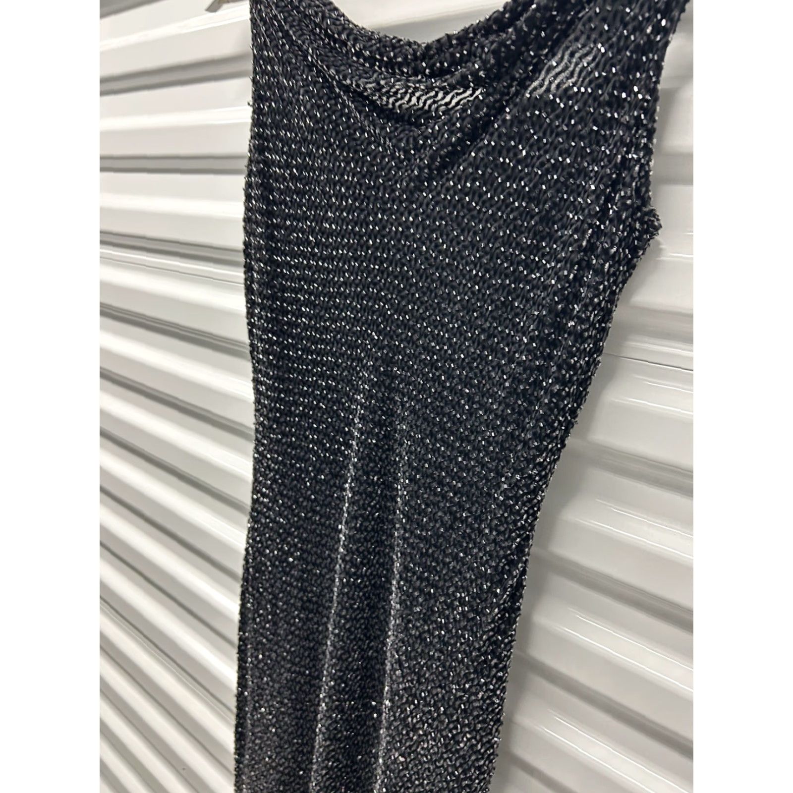 Vintage Women Barbara Katz Designer Gunmetal Sequin Formal Gown LongDress Size 6 Sequin Accents Ball Gown Long Sleeve Vintage Size M / US 6-8 / IT 42-44 - 4 Thumbnail