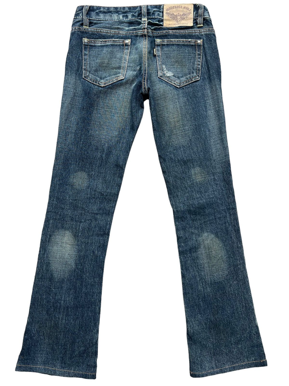 Japanese Brand MTRL Distressed Punk Flare Lowrise Denim Jeans 29x30 Size 29" - 3 Thumbnail