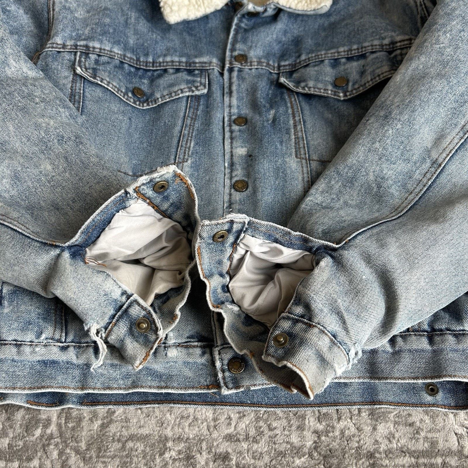 Other VTG Saugatuck Drygood Denim Sherpa Trucker Jacket Sz L 42/44 Size US L / EU 52-54 / 3 - 17 Thumbnail