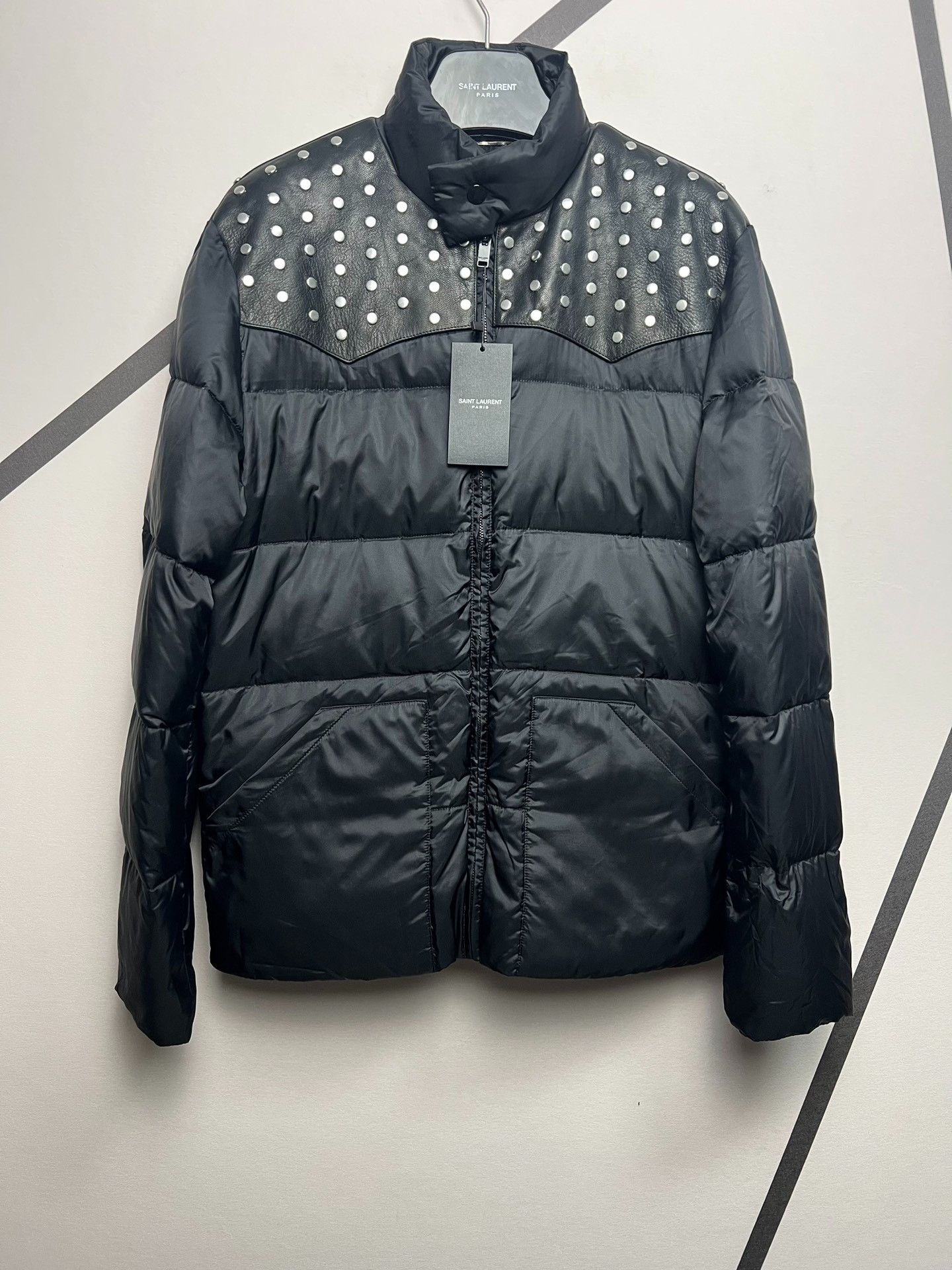 Saint Laurent Paris Saint laurent Lamb skin studded goose down down jacket 2501 Size US M / EU 48-50 / 2 - 1 Thumbnail